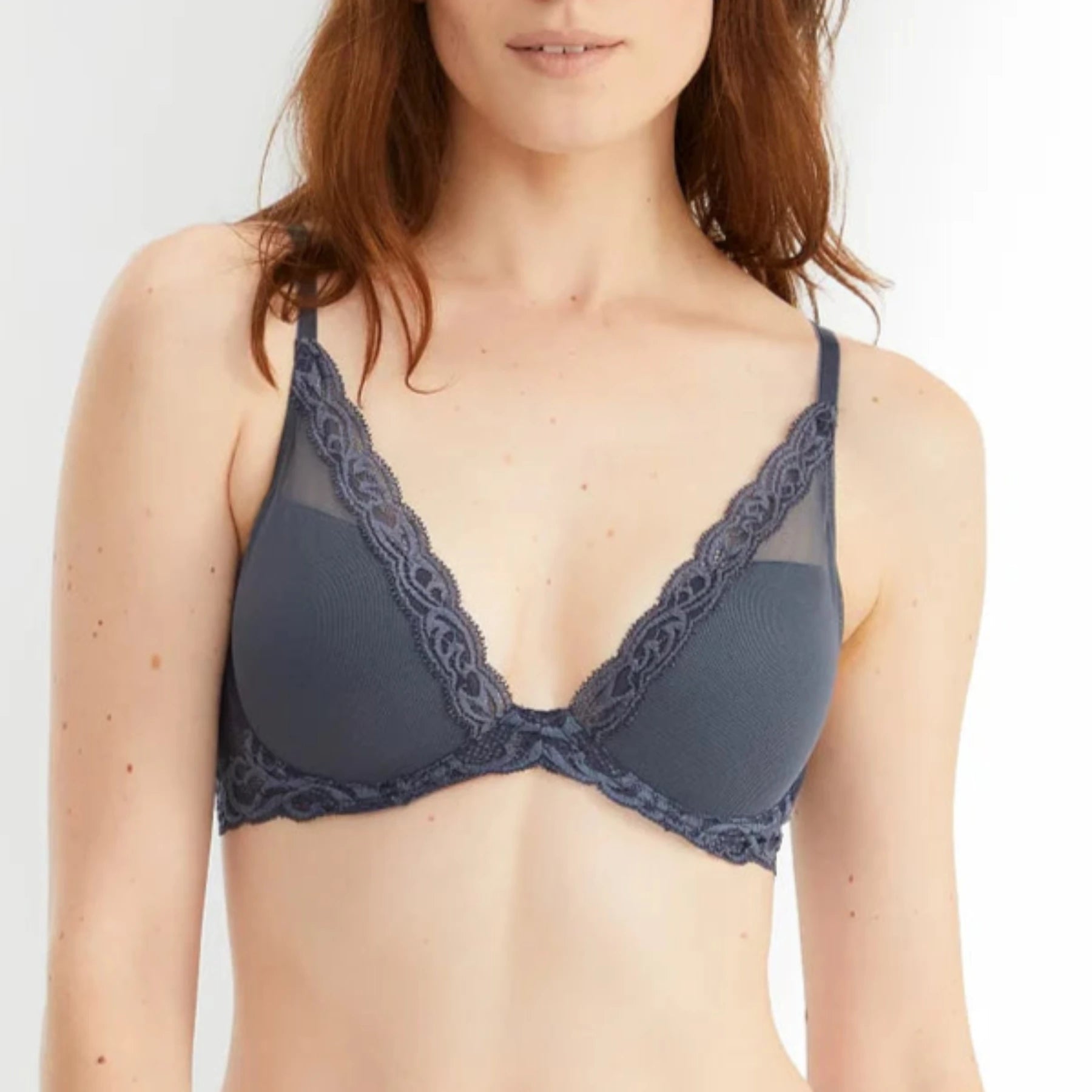 Natori Feathers Contour Plunge Bra 730023 - Ash Navy