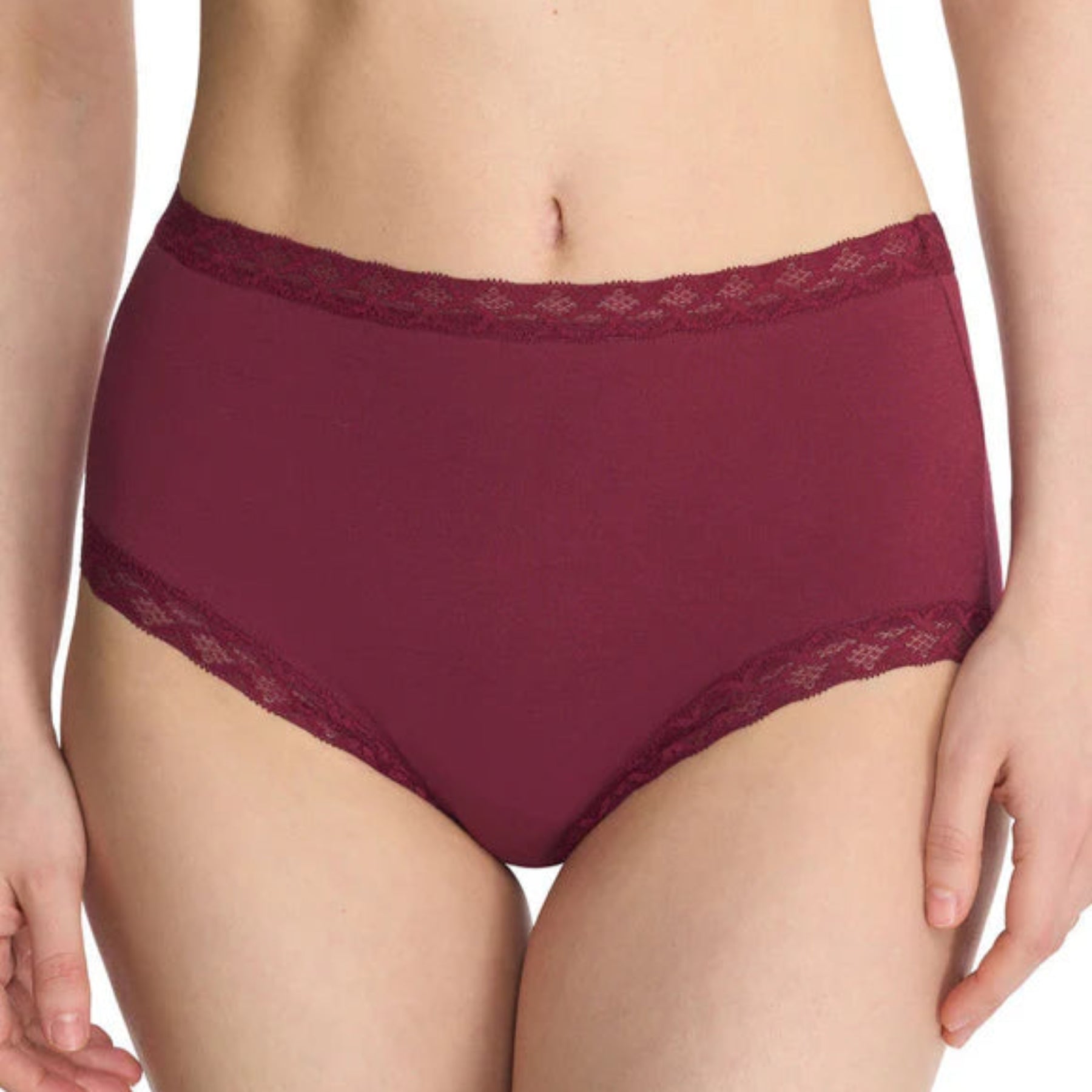 Natori Bliss Cotton Full Brief Panty 755058 - Dark Cherry