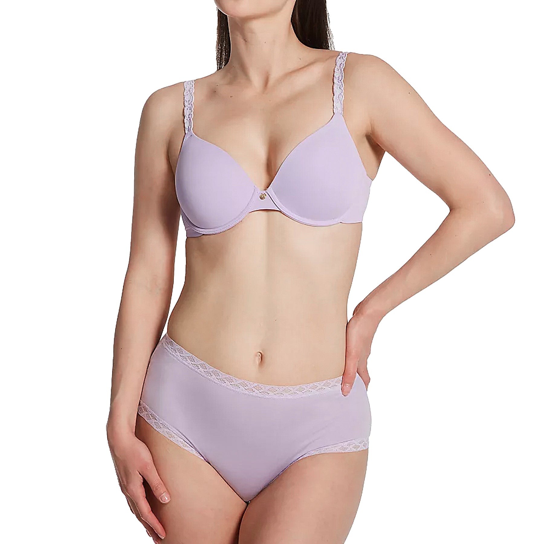 Natori Bliss Cotton Full Brief Panty 755058 Lavender Haze Set