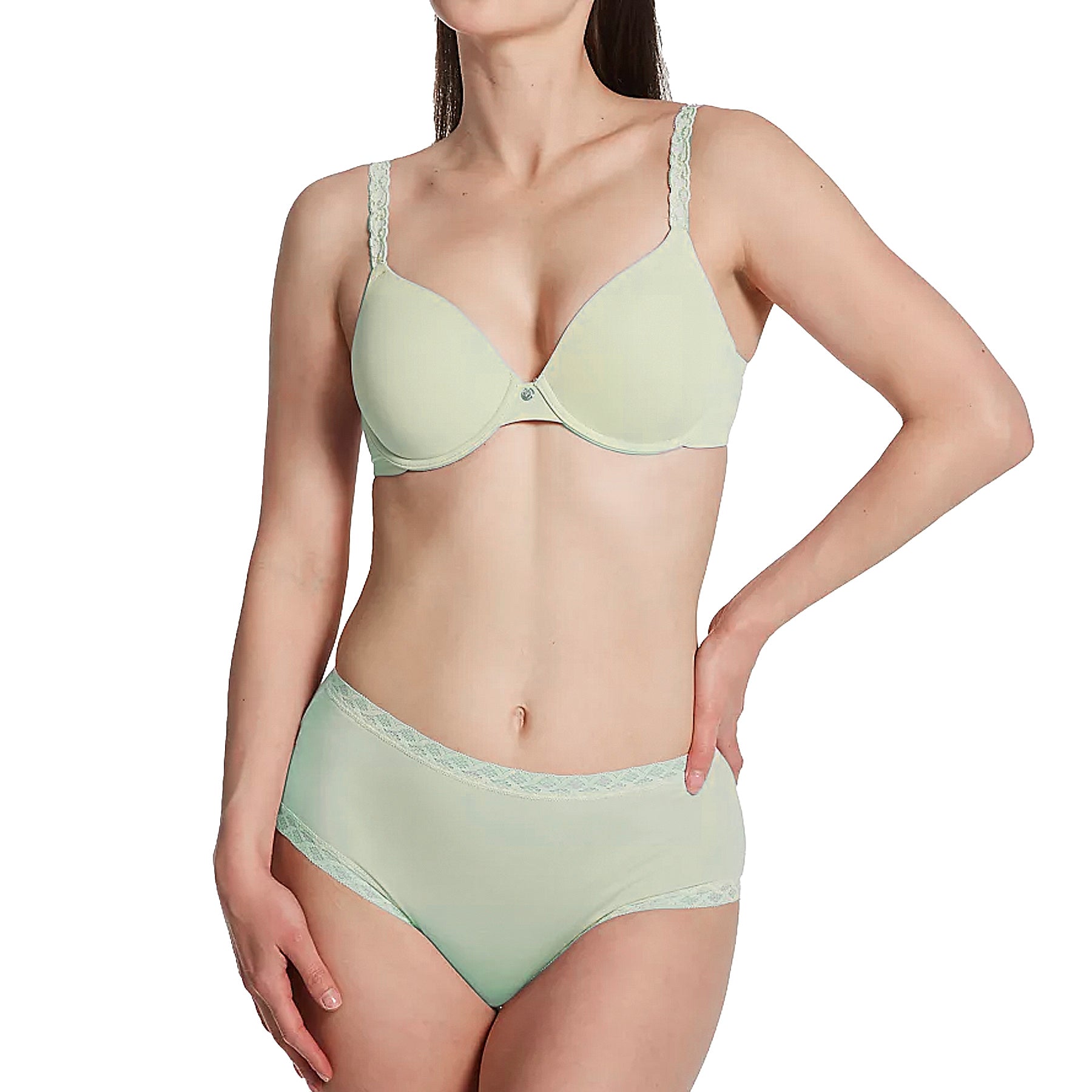 Natori Bliss Cotton Full Brief Panty 755058 Mild Mint Set