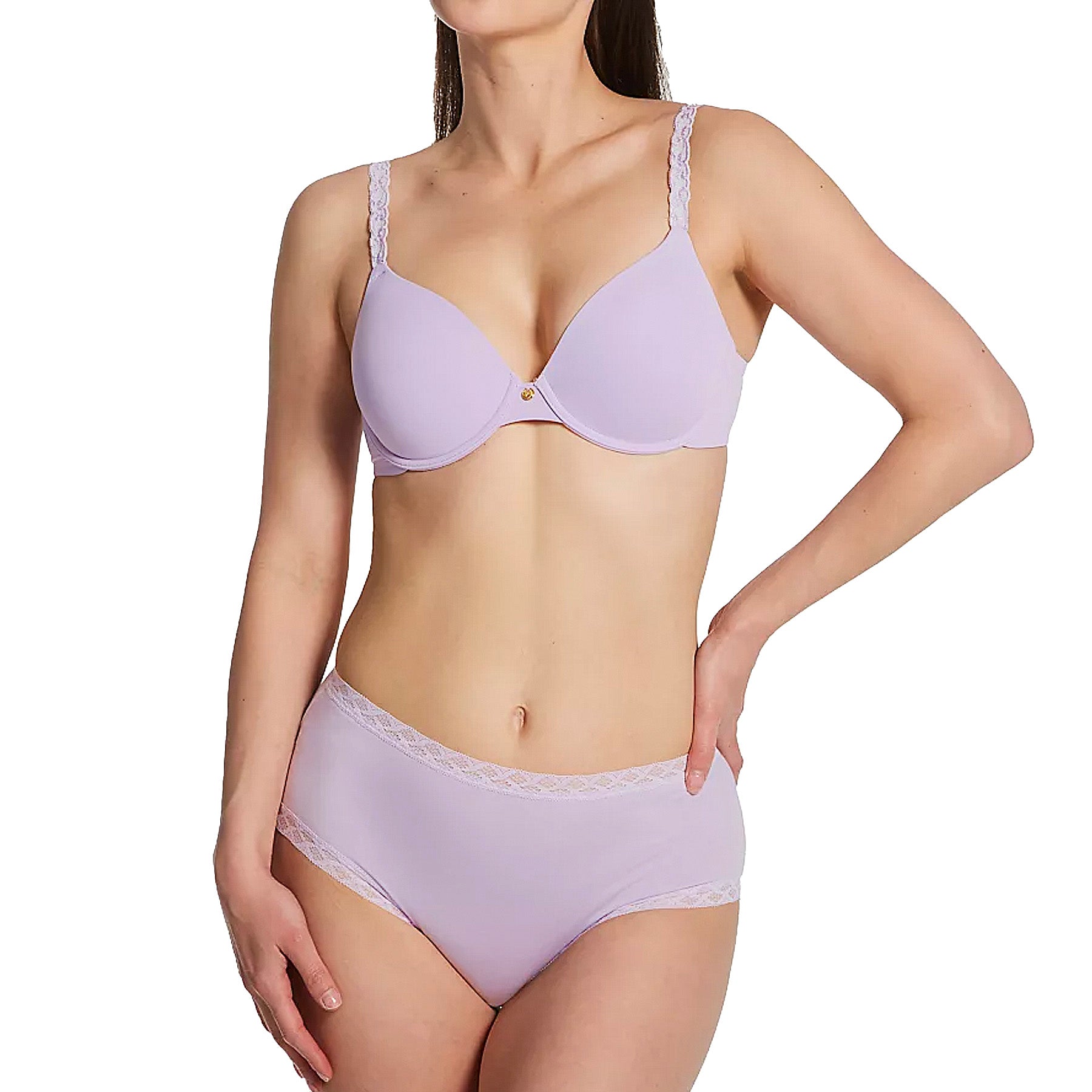 Natori Bliss Cotton Full Brief Panty 755058 Purple Pearl Set