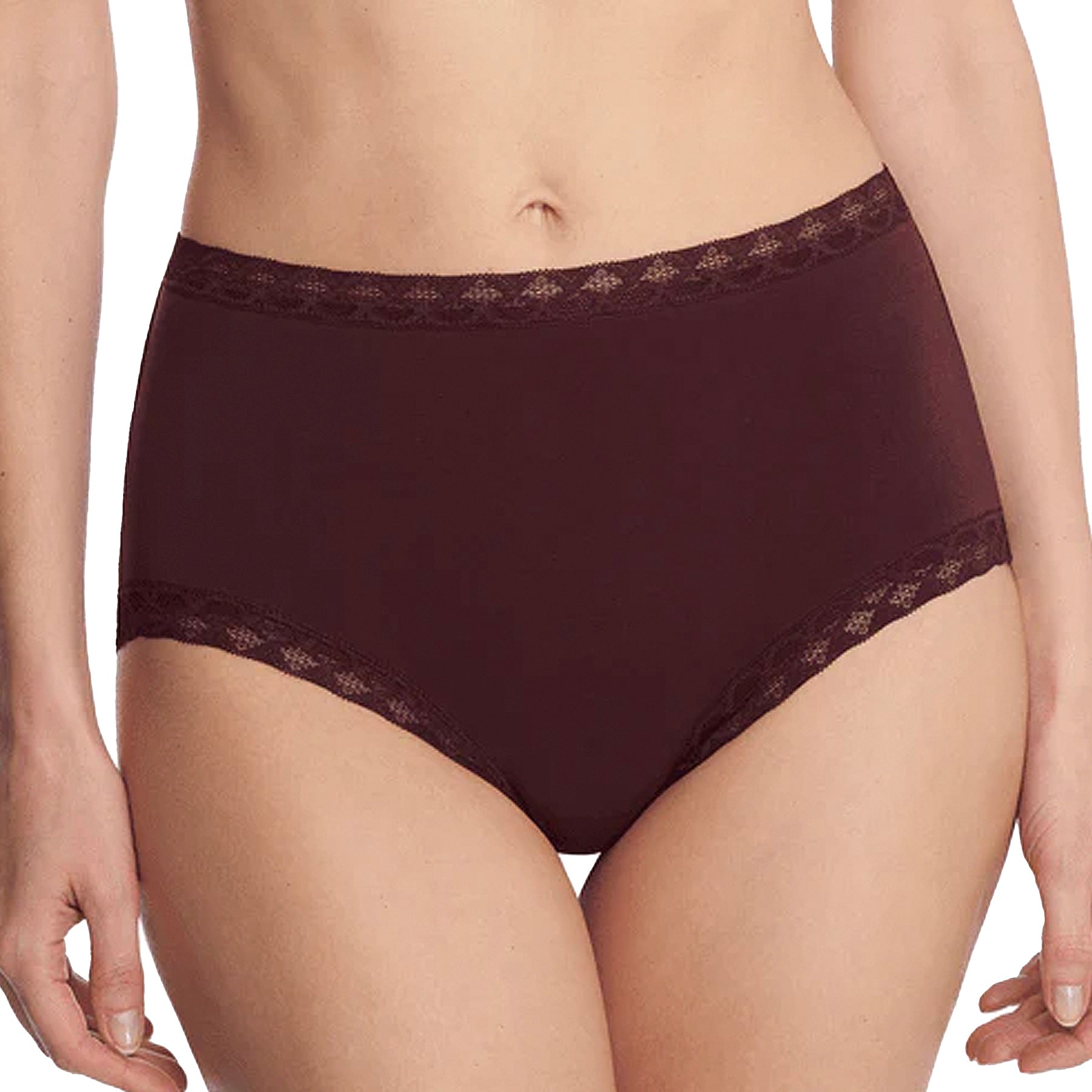 Natori Bliss Cotton Full Brief Panty 755058 Vino Front