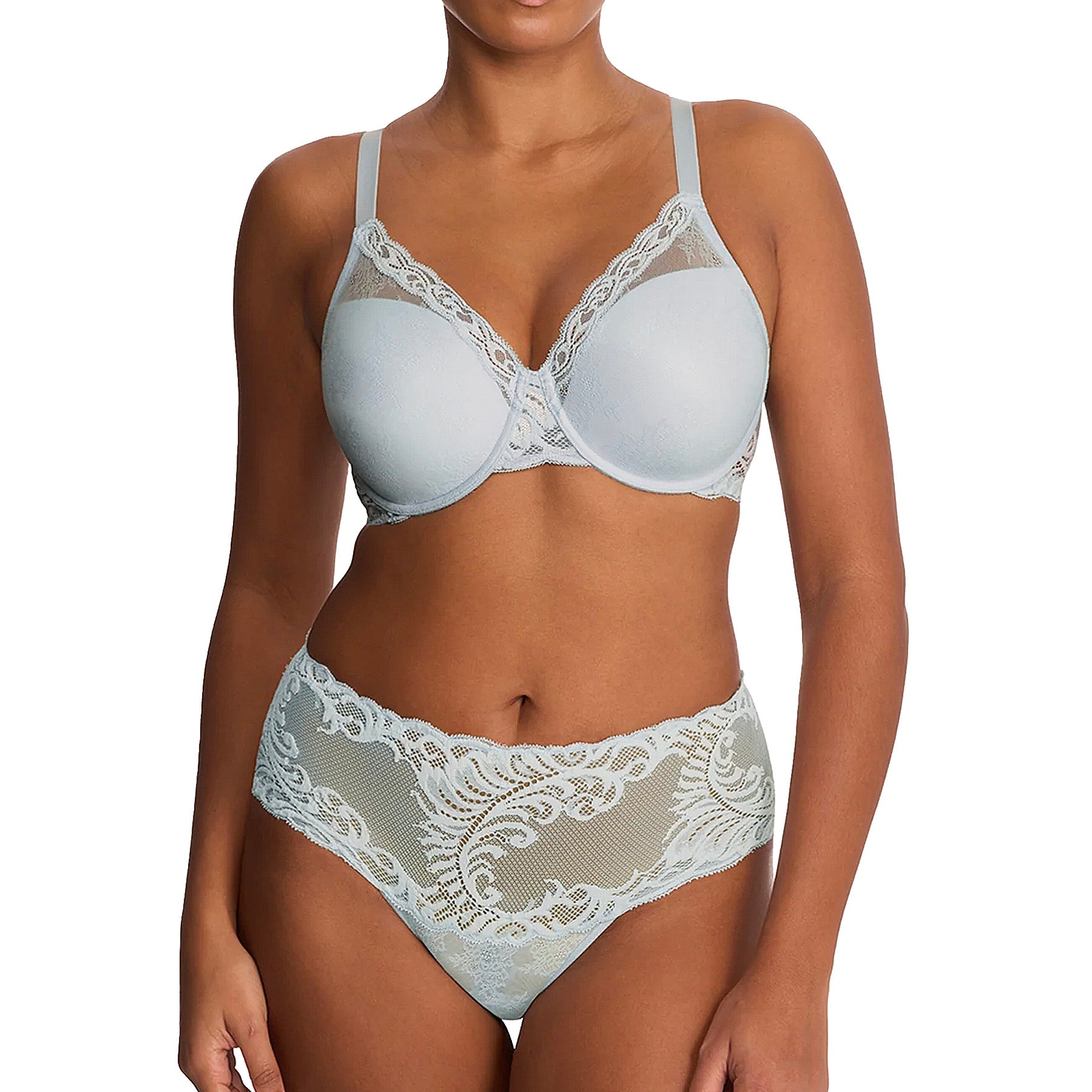 Natori Feathers Full Figure Contour Underwire Bra 741299 Frosted Sky Set