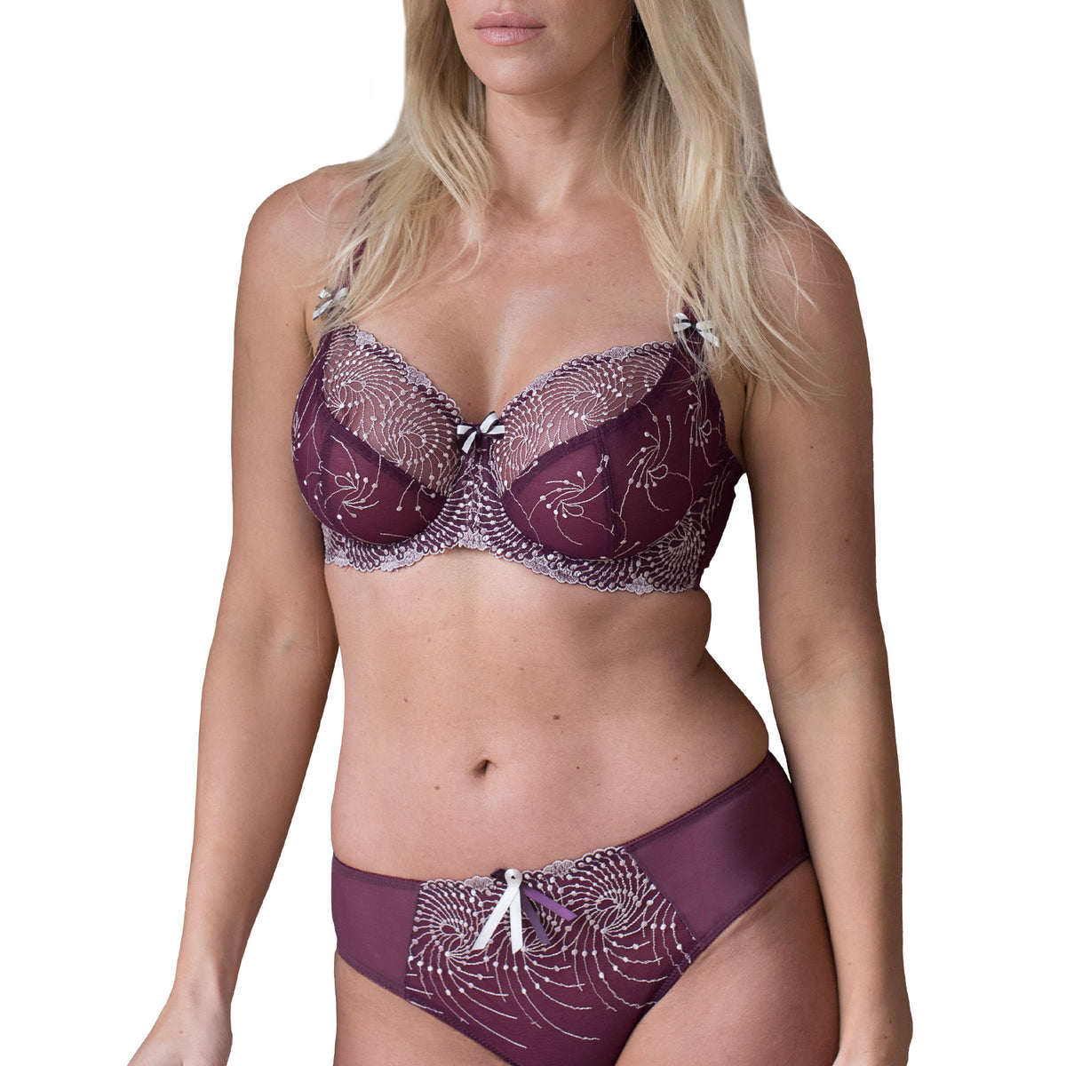 Fit Fully Yours Nicole See-Thru Lace Underwire Bra B2271 Blossom Lilac Set