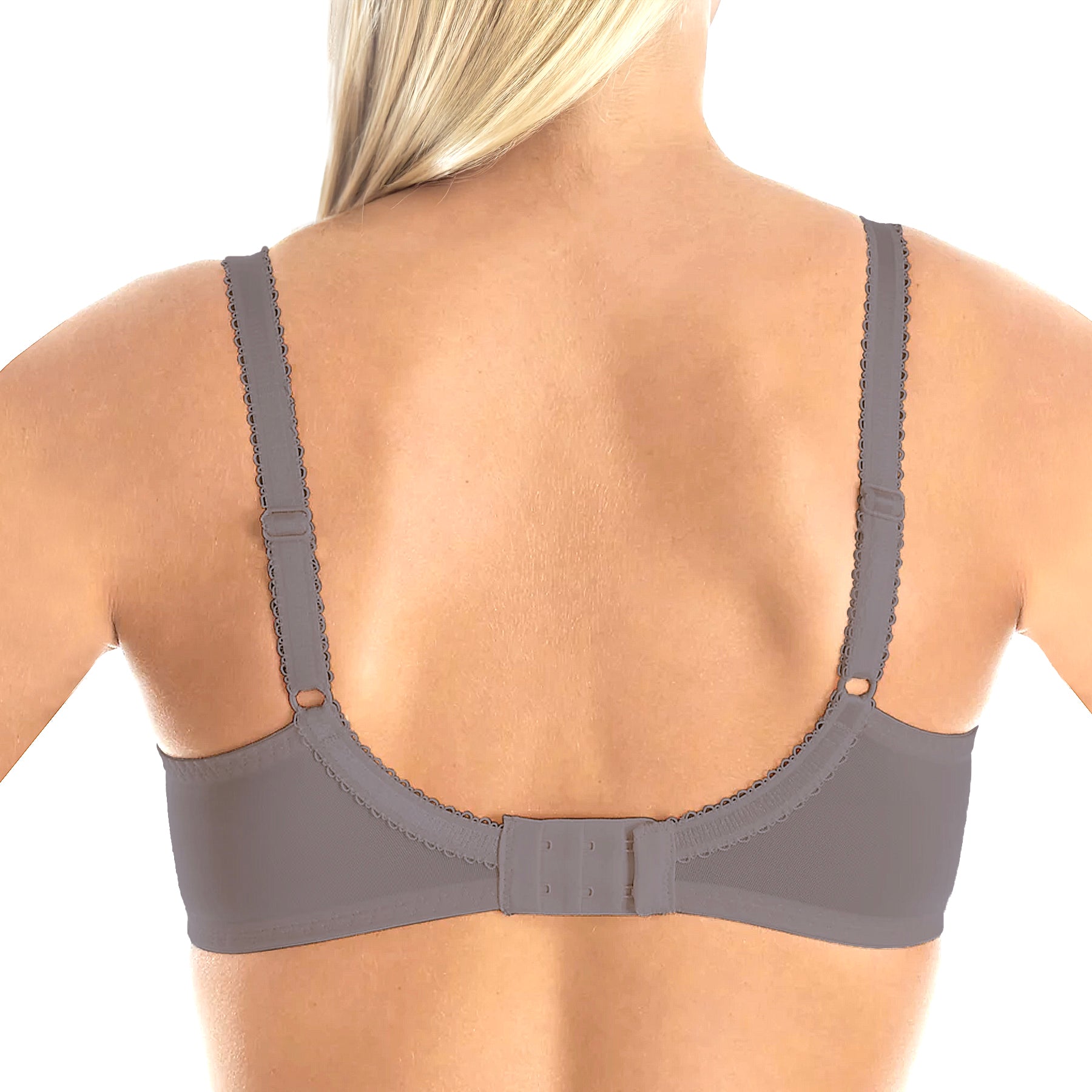 Fit Fully Yours Nicole See-Thru Lace Underwire Bra B2271 Graphite Fuchsia Back