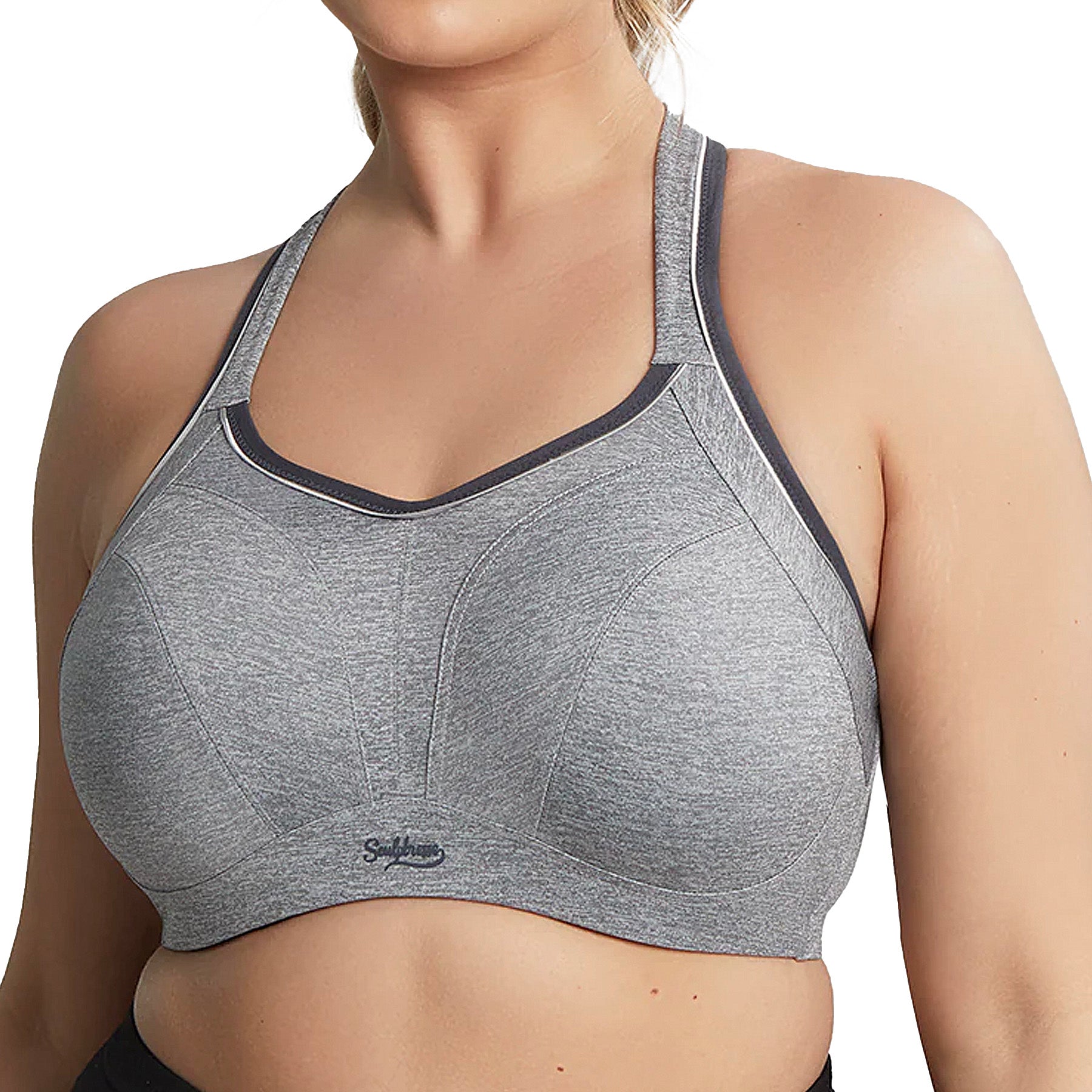 Panache Sculptresse Non Padded Sports Bra 9441 Charcoal Marl Front