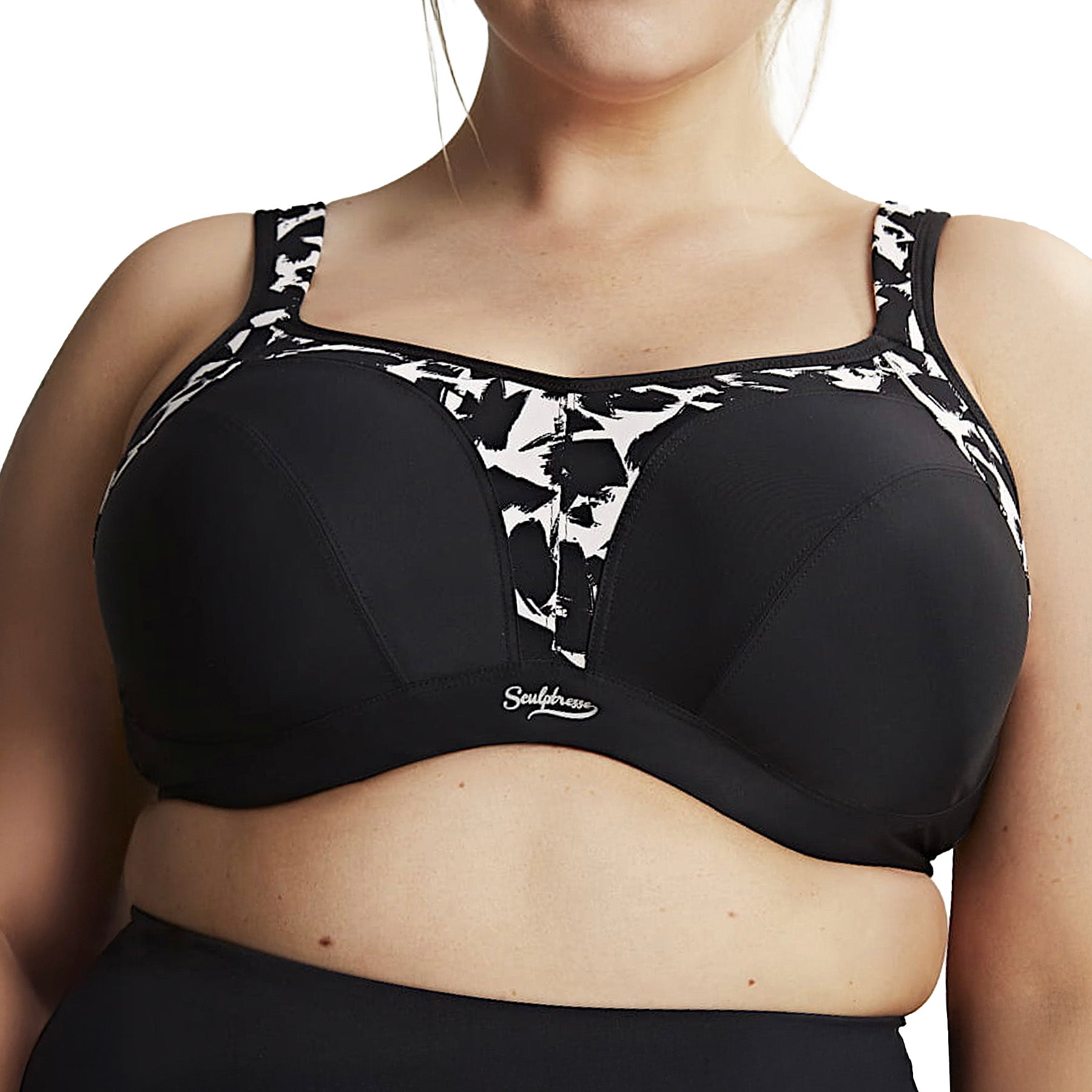 Panache Sculptresse Non Padded Sports Bra 9441 Mono Print Front