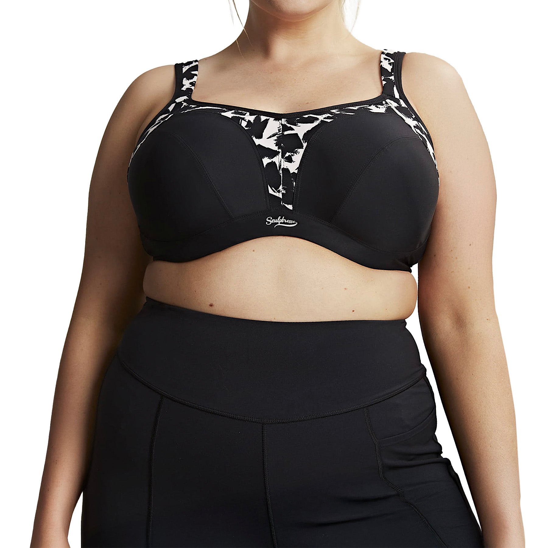 Panache Sculptresse Non Padded Sports Bra 9441 Mono Print Set