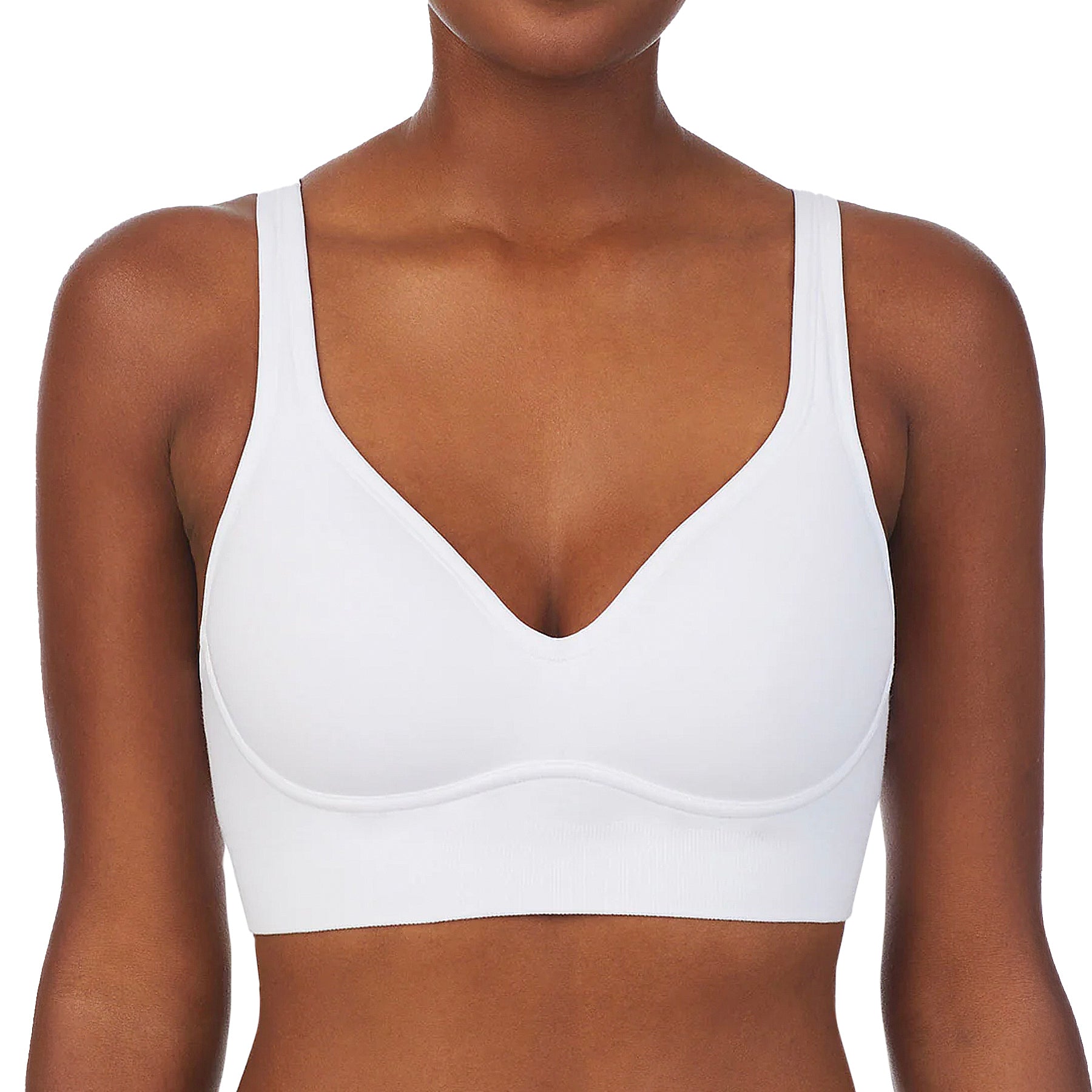 OnGossamer G3320 Cabana Cotton Seamless Built Up Wirefree Bra White Front