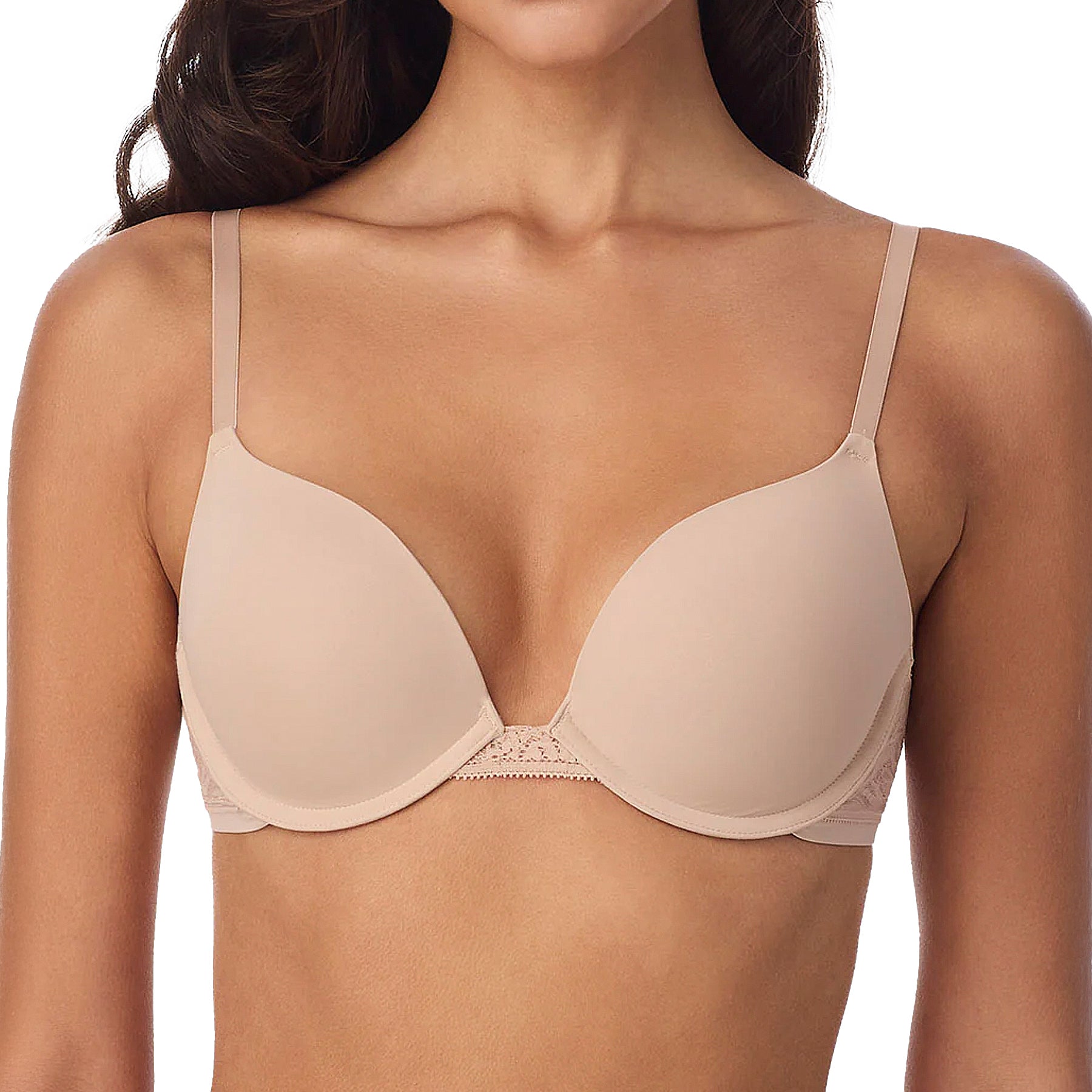 OnGossamer Sleek Micro Push Up Bra With Lace G9200 Champagne Front