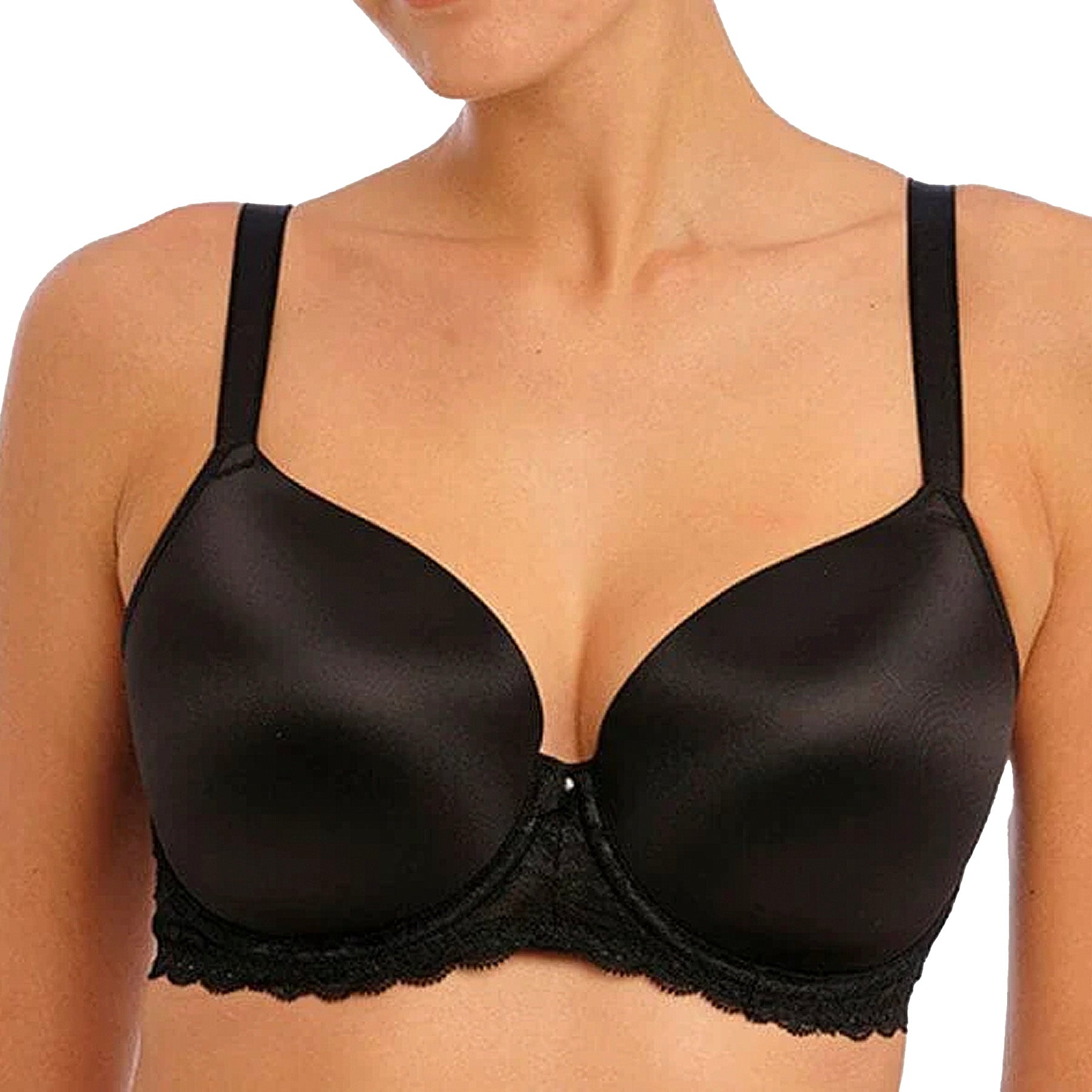 Freya Offbeat Underwire Moulded Demi T-shirt Bra AA5450 Black Front