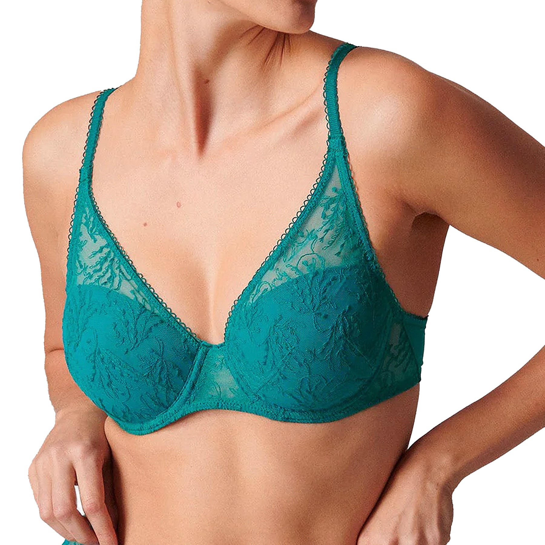 Simone Perele Opaline Triangle 3D Demi 1B2343 Emerald Green Front