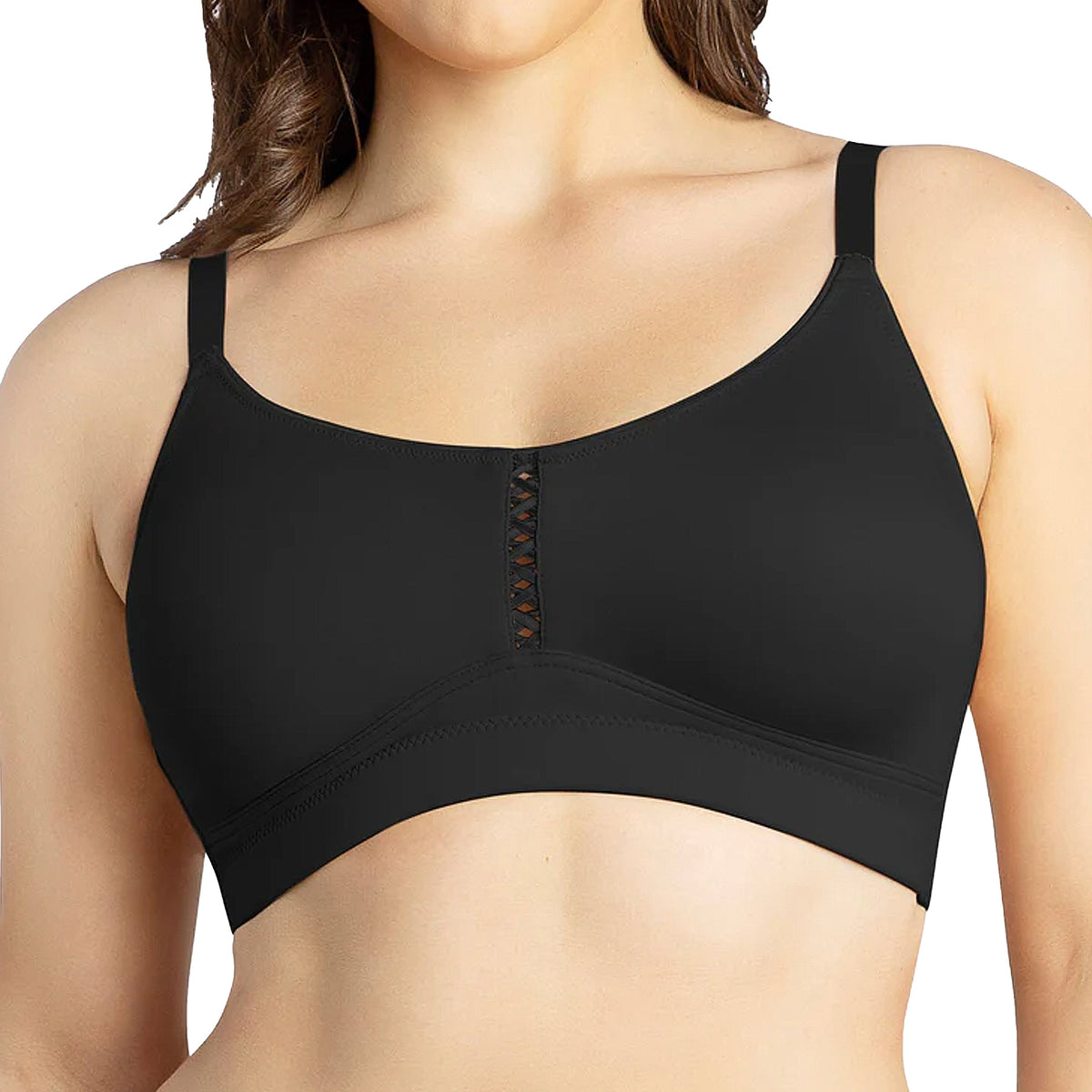 Parfait Erika Seamless Wireless Bralette P5861 Black Front