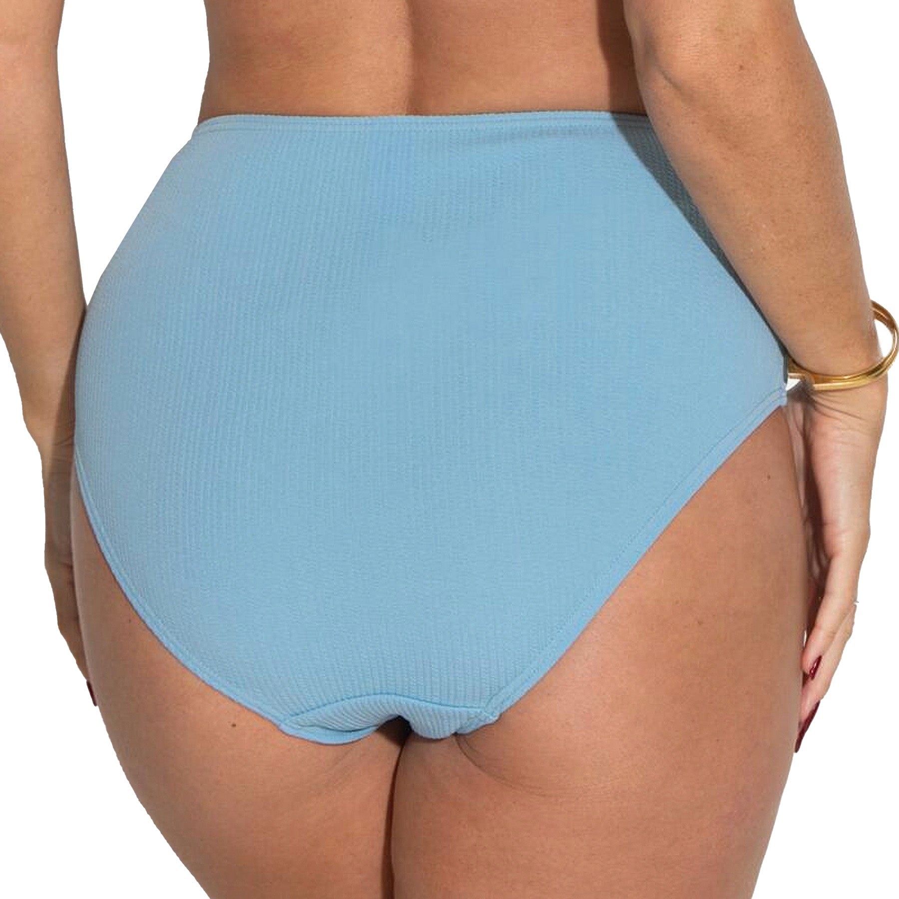Pour Moi Cali Recycled High Waist Belted Control Brief PM26403 Ocean Blue Back