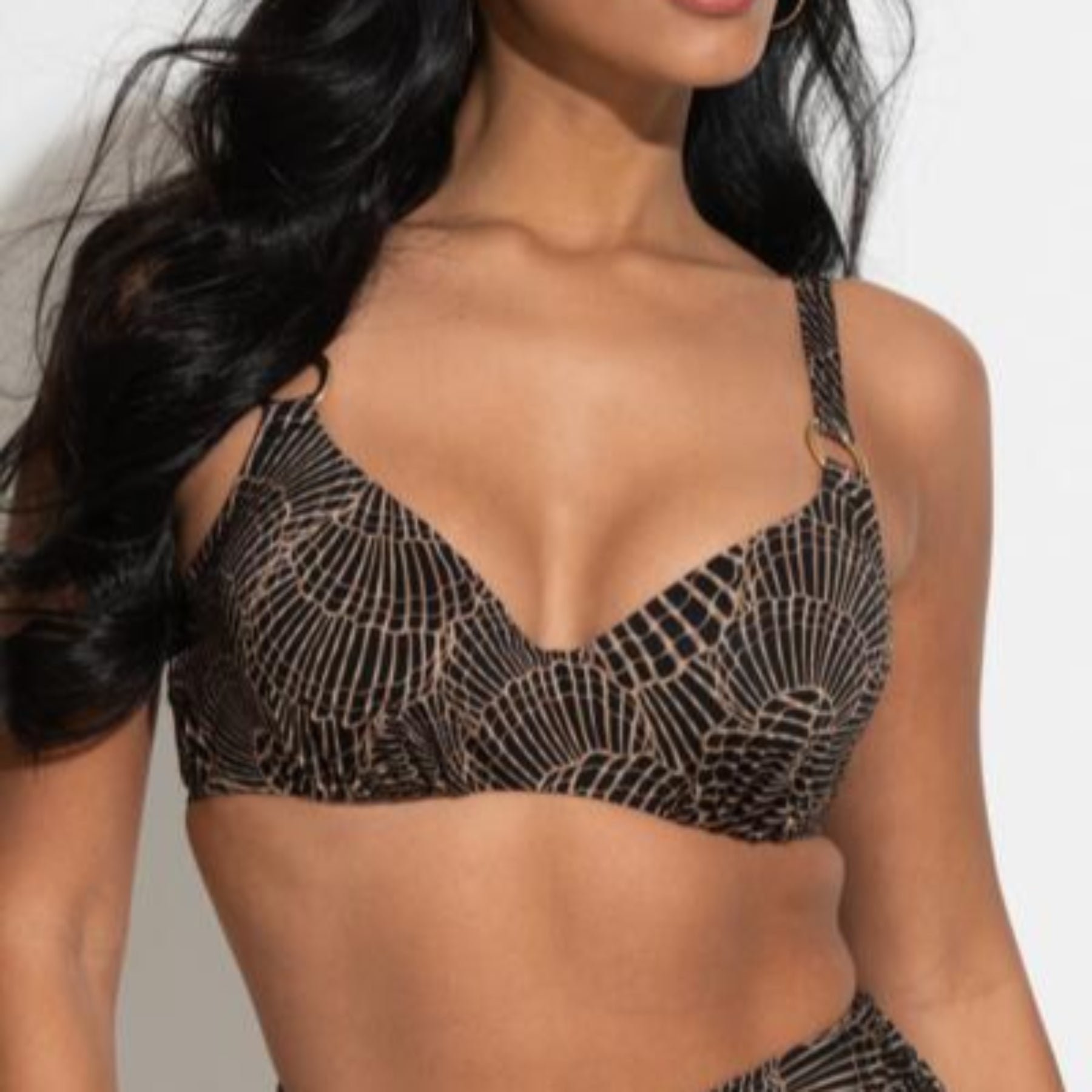 Samoa Non Padded Underwired Bikini Top PM20921 - Black/Gold