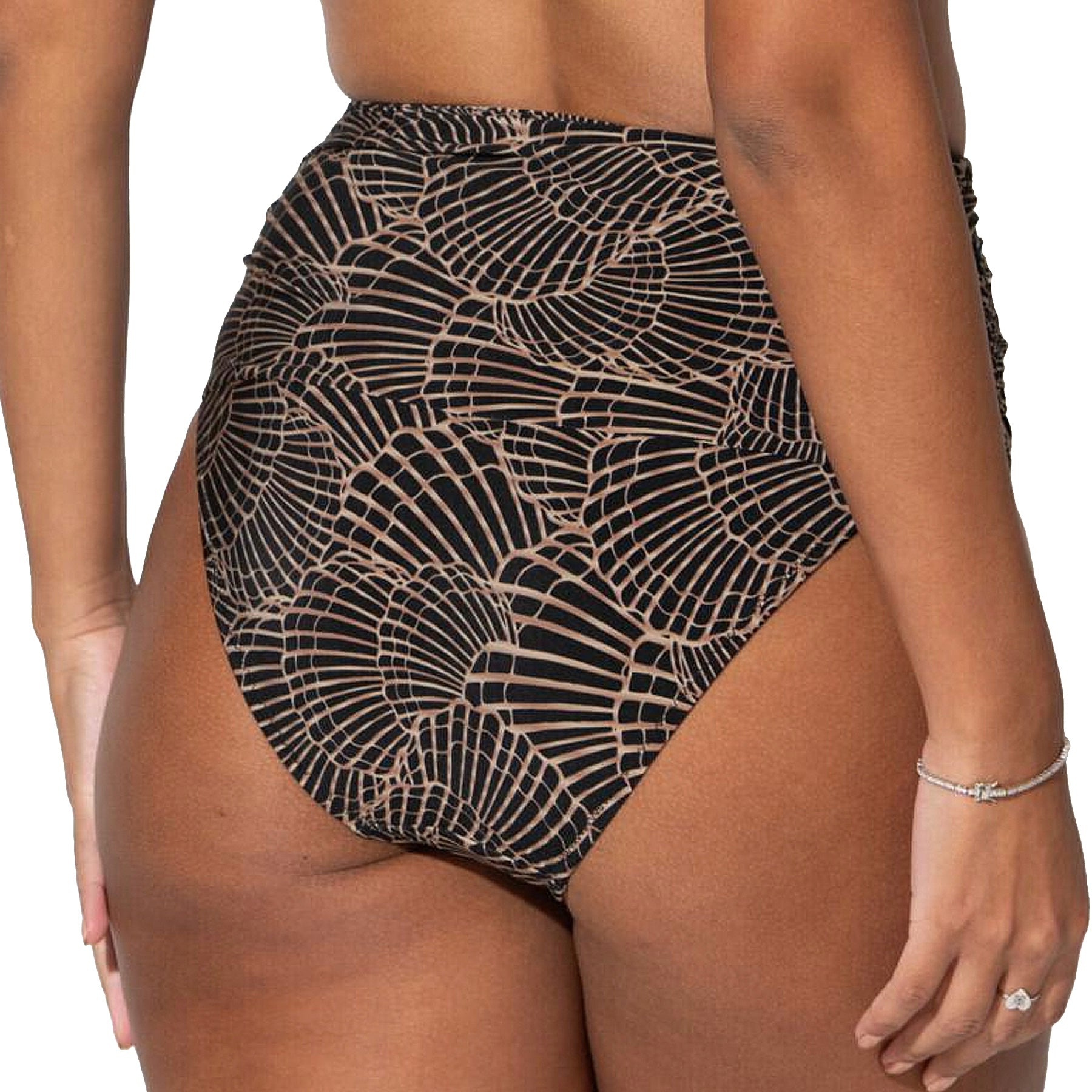 Pour Moi Samoa High-Waist Tummy Control Bikini Brief PM20915 Black Gold Back