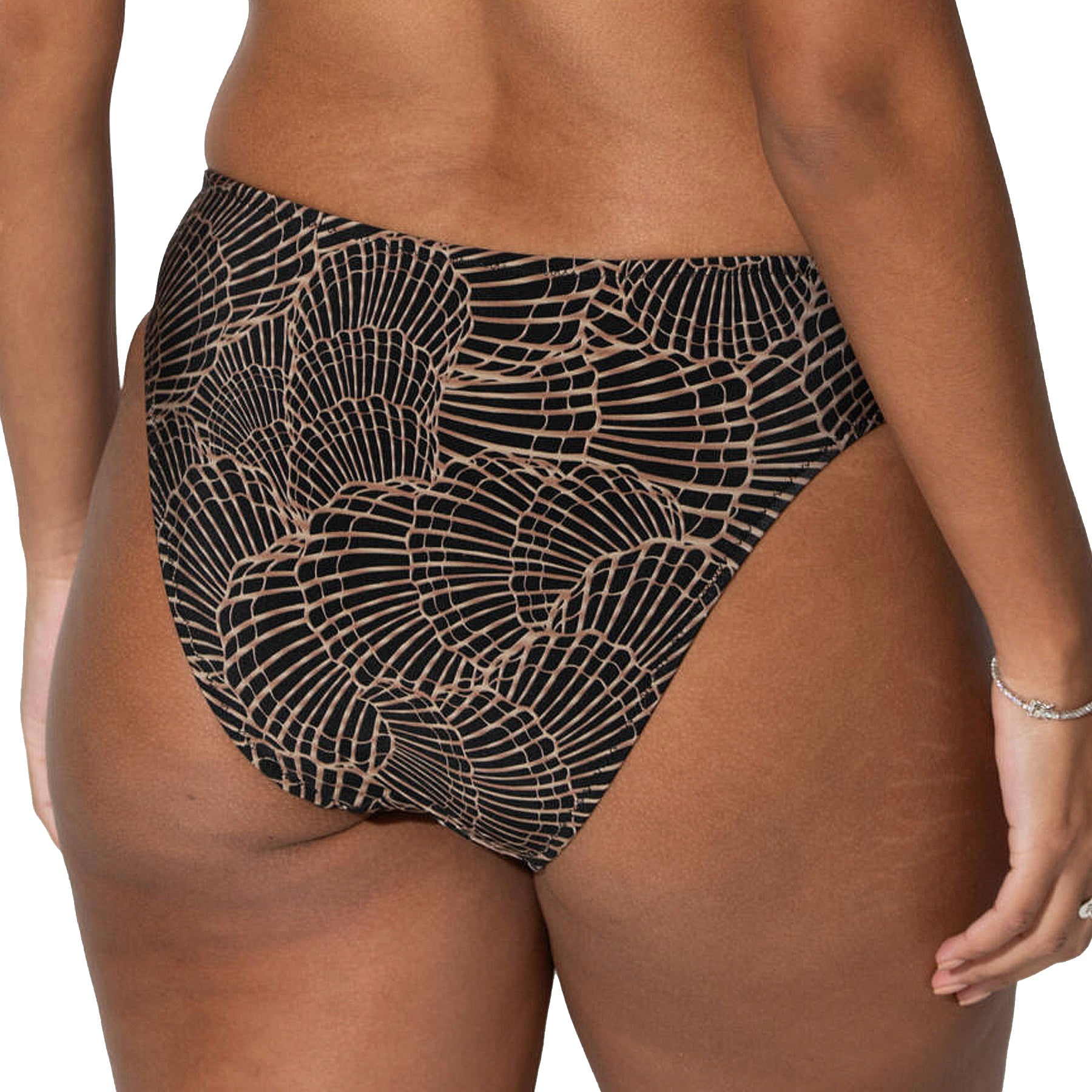 Pour Moi Samoa Ring Detail Bikini Brief PM20913 Black Gold Back