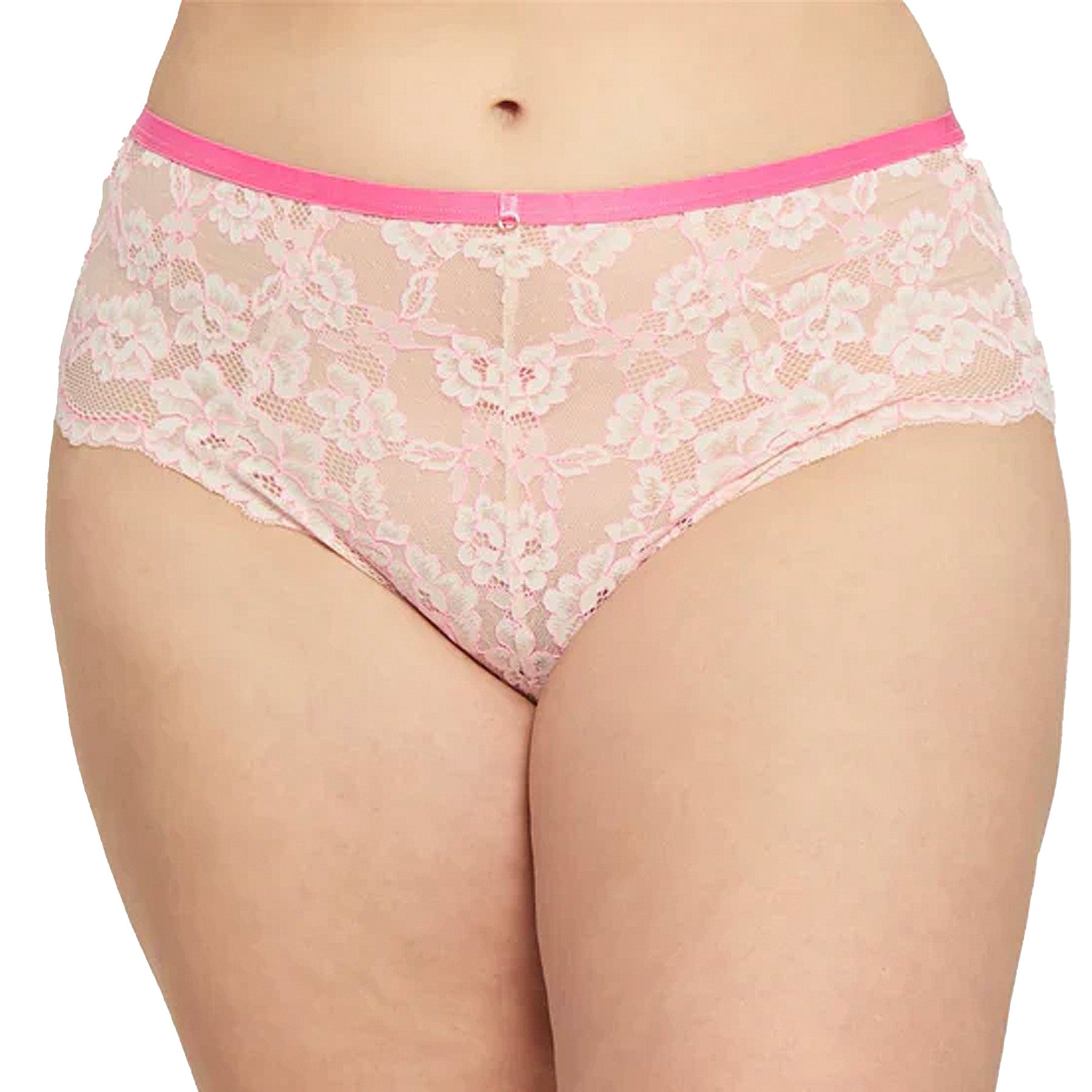 Montelle Pillow Talk Lace High Waist Panty 9517 Champagne/Rosebloom Front