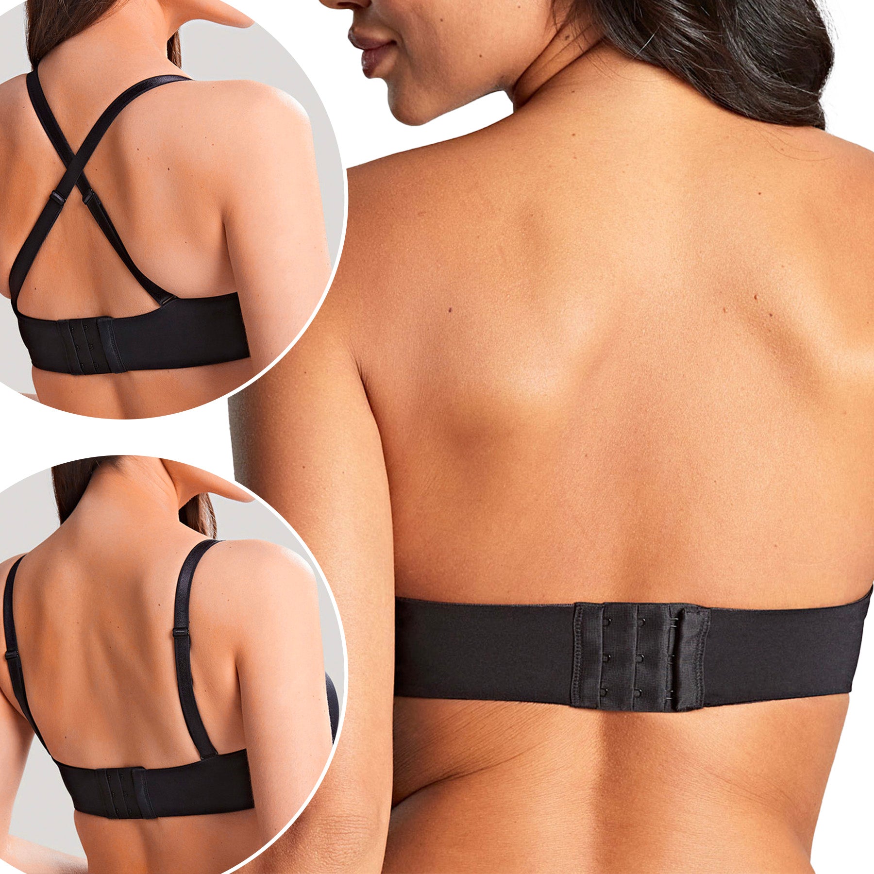 Panache Porcelain Elan Strapless T-Shirt Bra 7320 Black Back