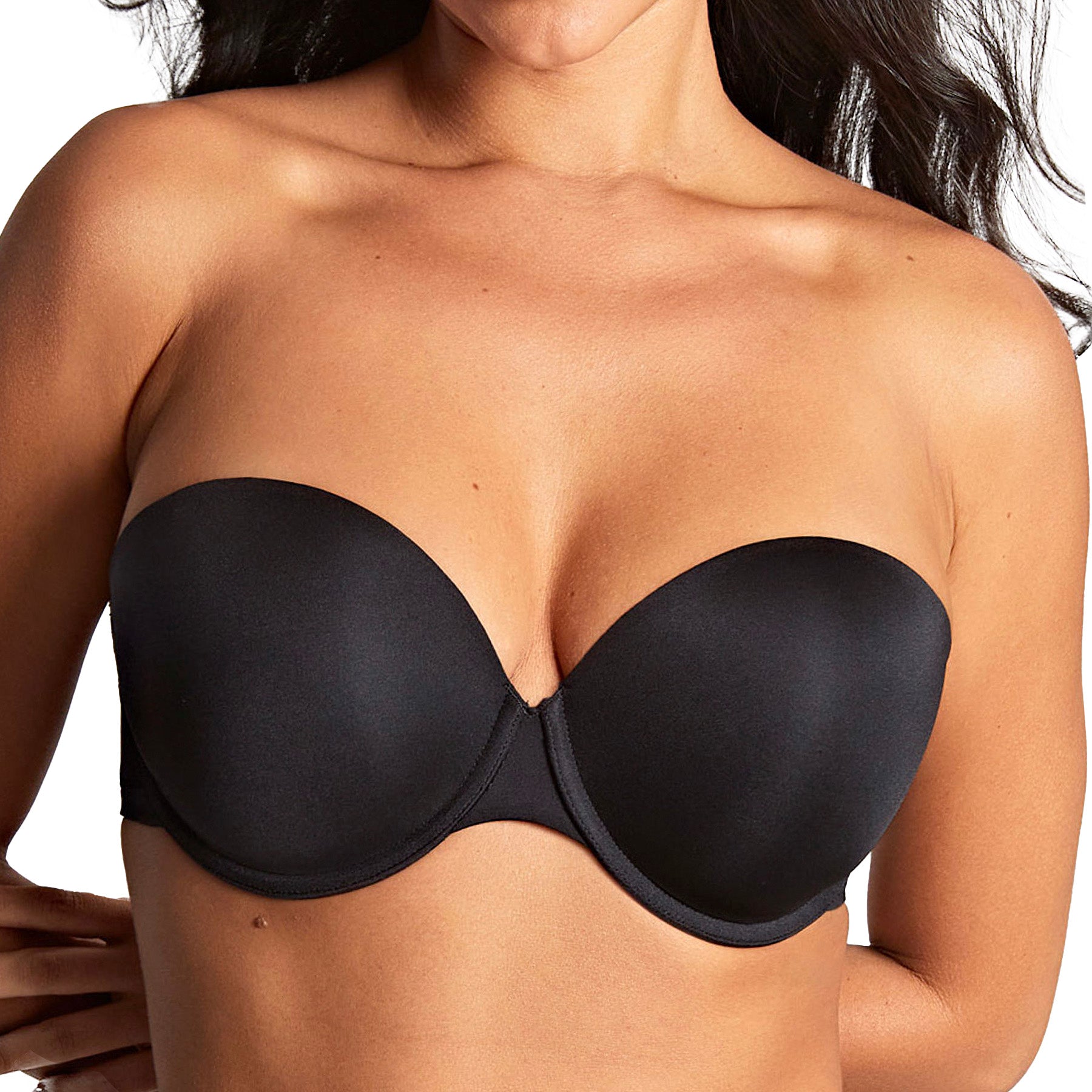Panache Porcelain Elan Strapless T-Shirt Bra 7320 Black Front