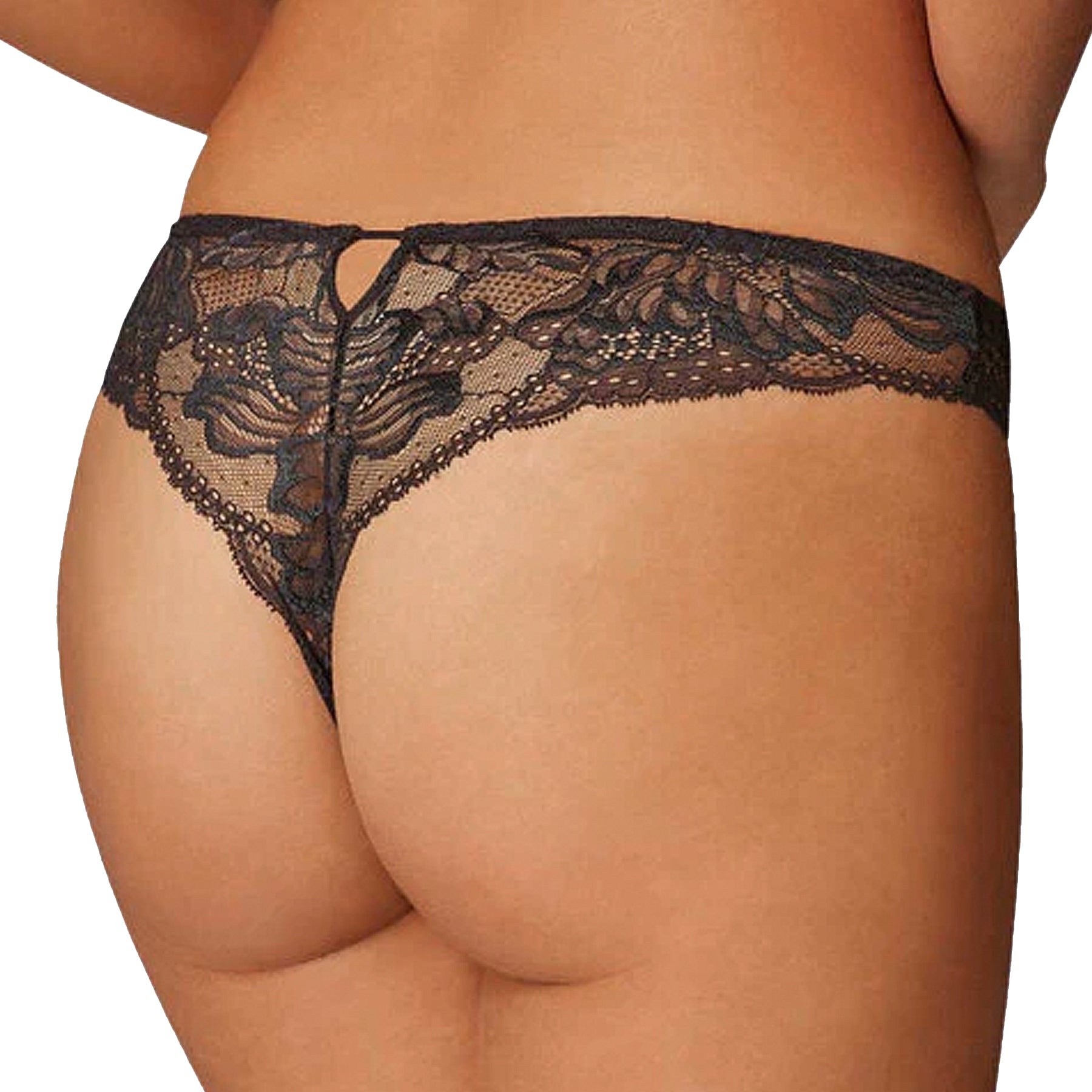 Simone Perele Promesse Tanga 12H710 Deep Charcoal Back