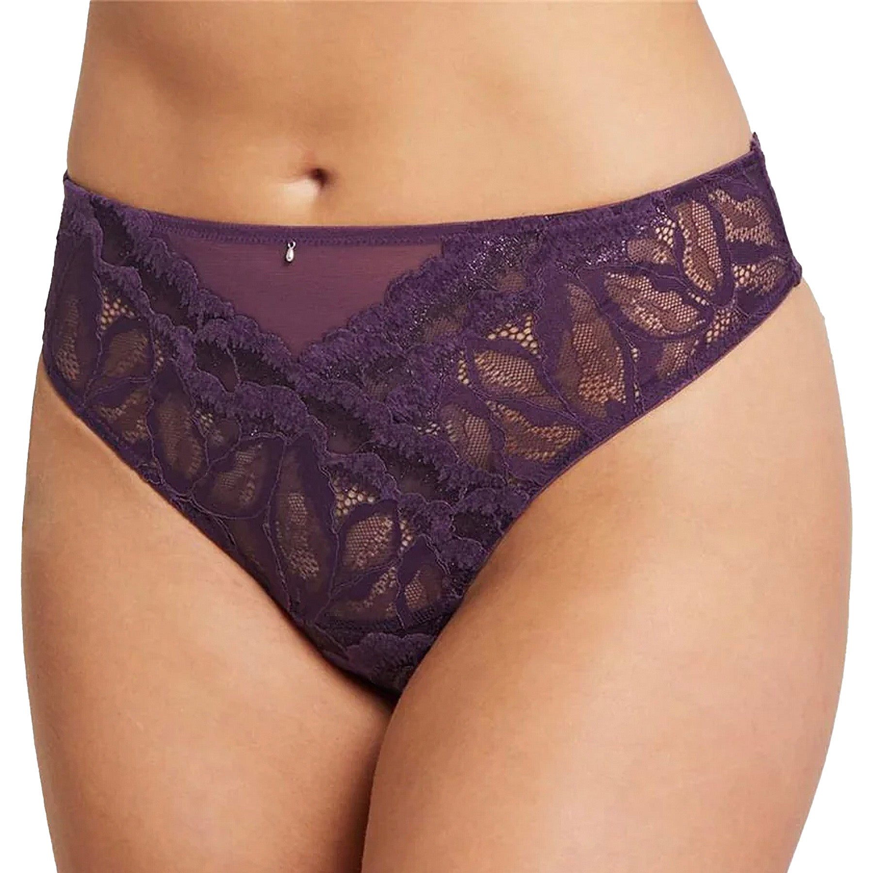 Montelle Royale Lace Thong 9533 Pinot Front