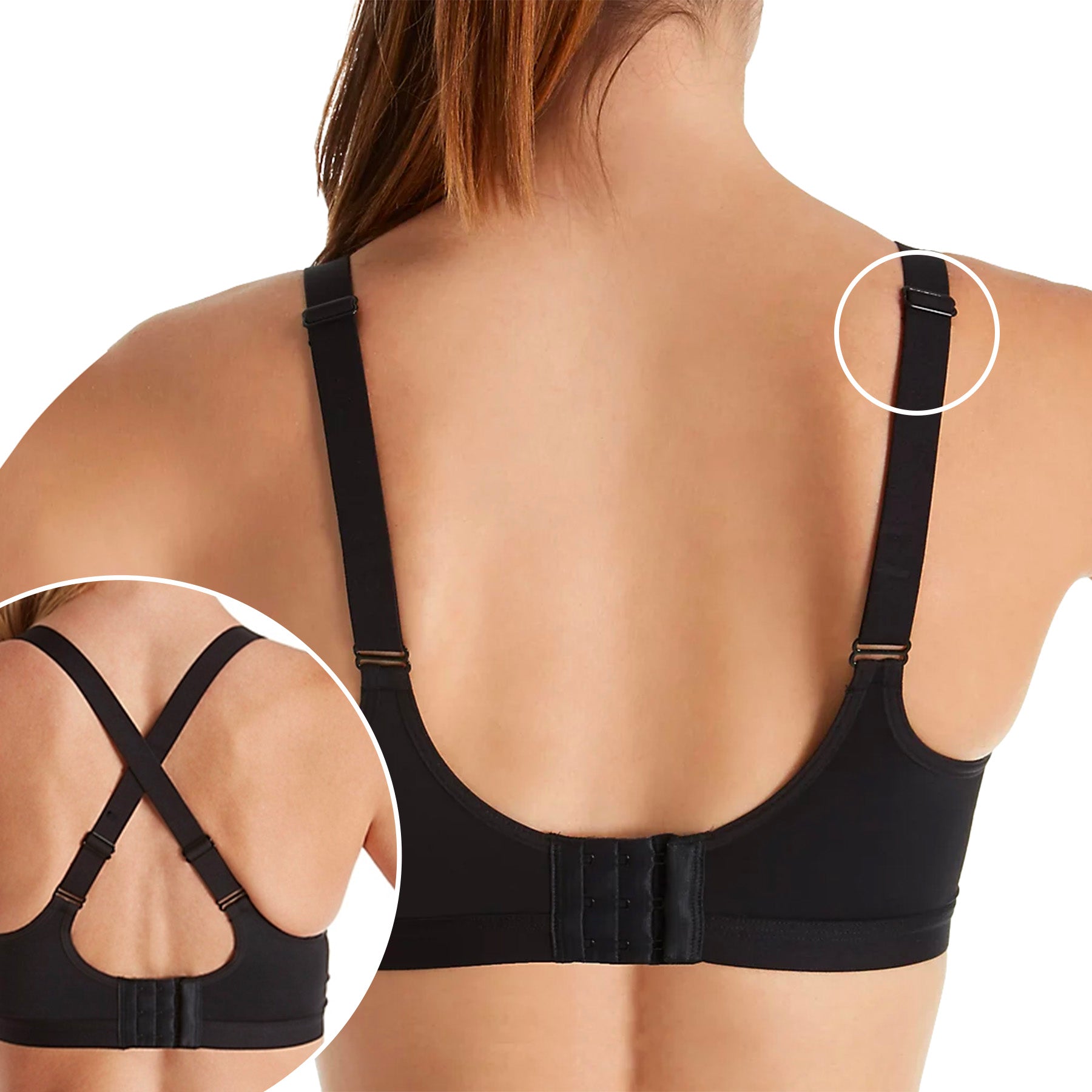 Shock Absorber Active Shaped Push Up Support Sports Bra S03Z6 Black Neon Rear View