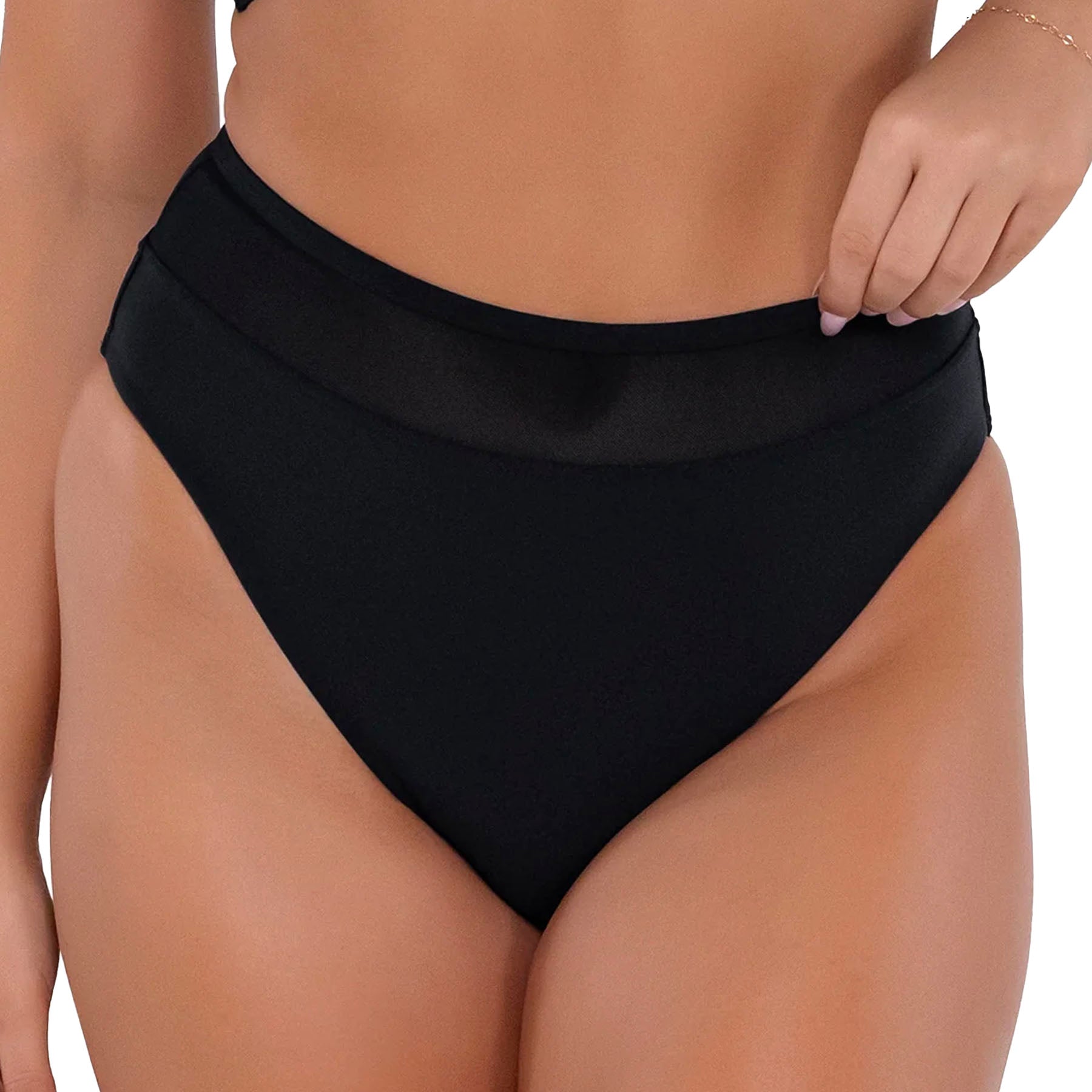 Sunsets Annie High Waist Bikini Bottom 324B Black Front