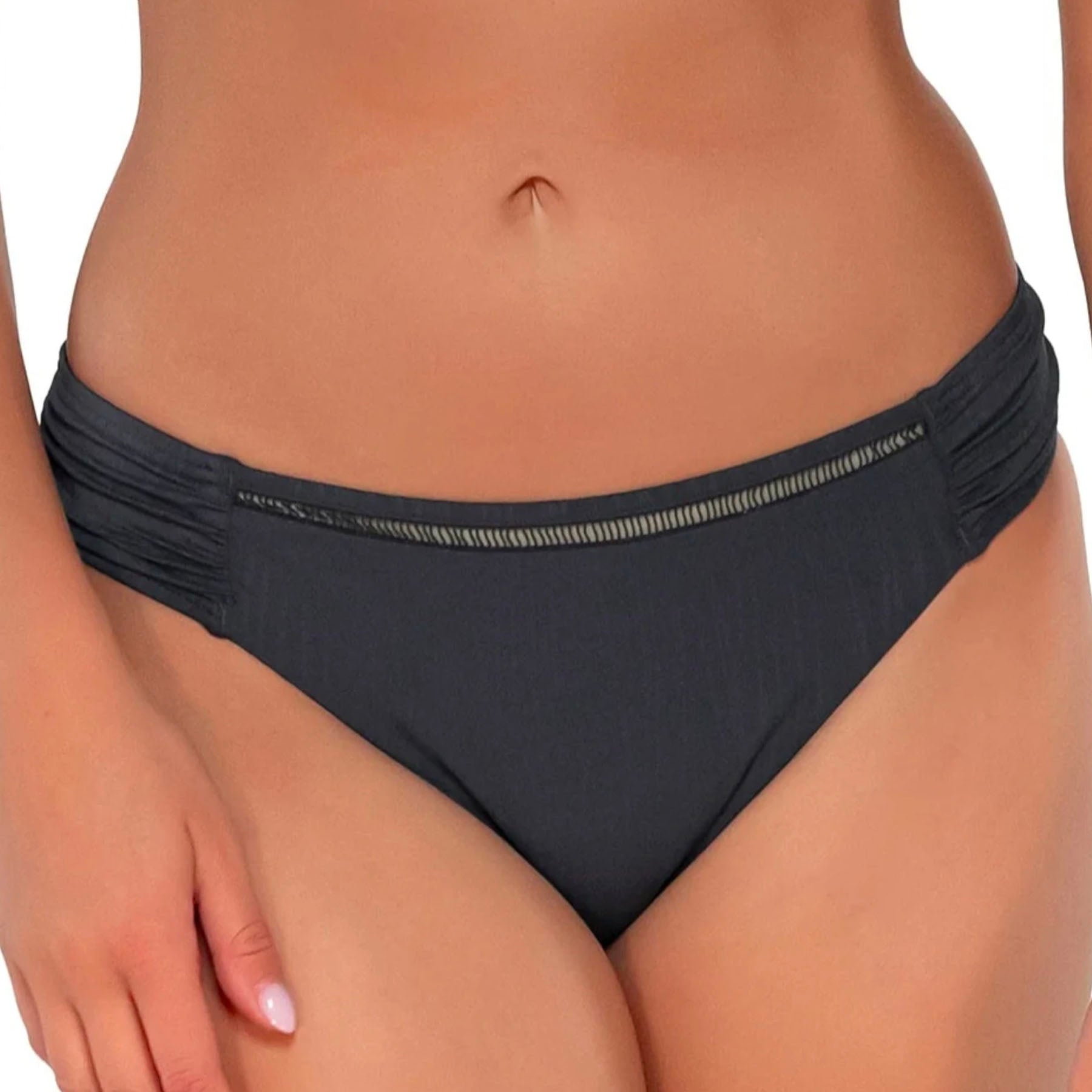 Sunsets Audra Hipster Bikini Bottom 242B Slate Seagrass Texture Front