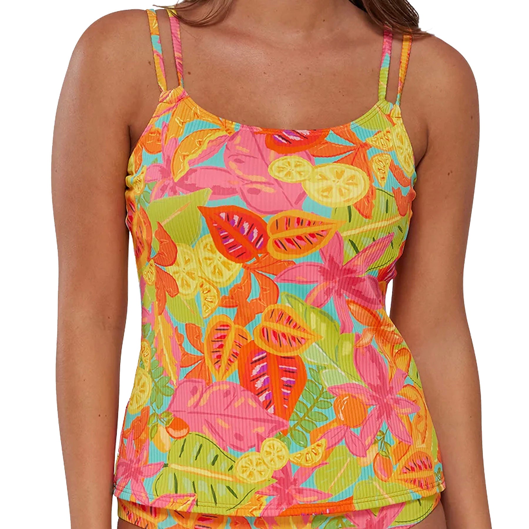 Sunsets Taylor Tankini Top 75 Citrus Grove Sandbar Rib Front