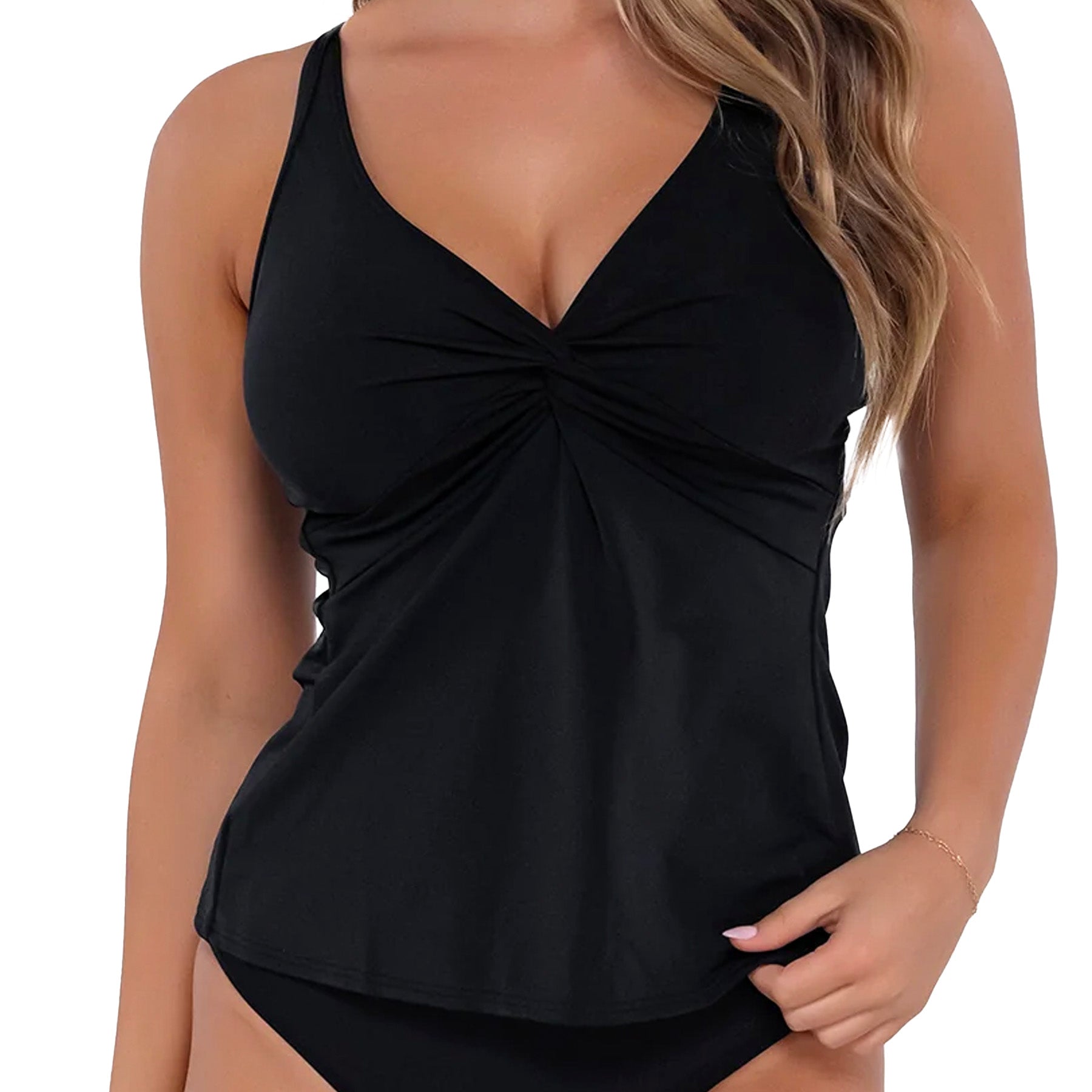Sunsets Forever Tankini Top 77 Black Front