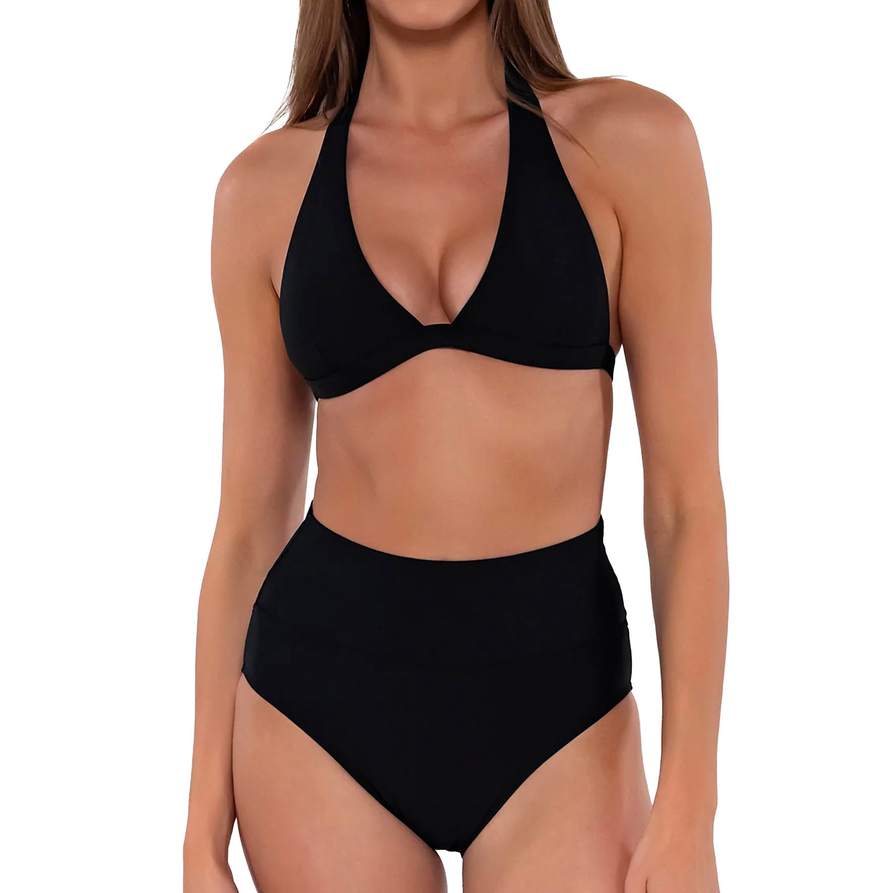Sunsets Hannah High Waist Bikini Bottom 33B Black Set