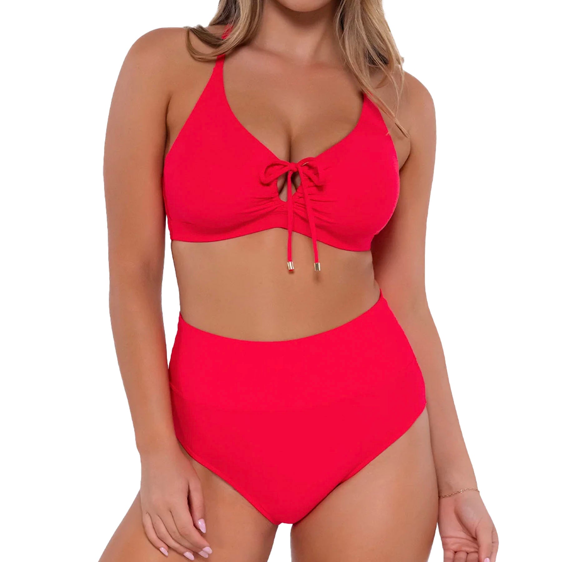 Sunsets Hannah High Waist Bikini Bottom 33B Geranium Set