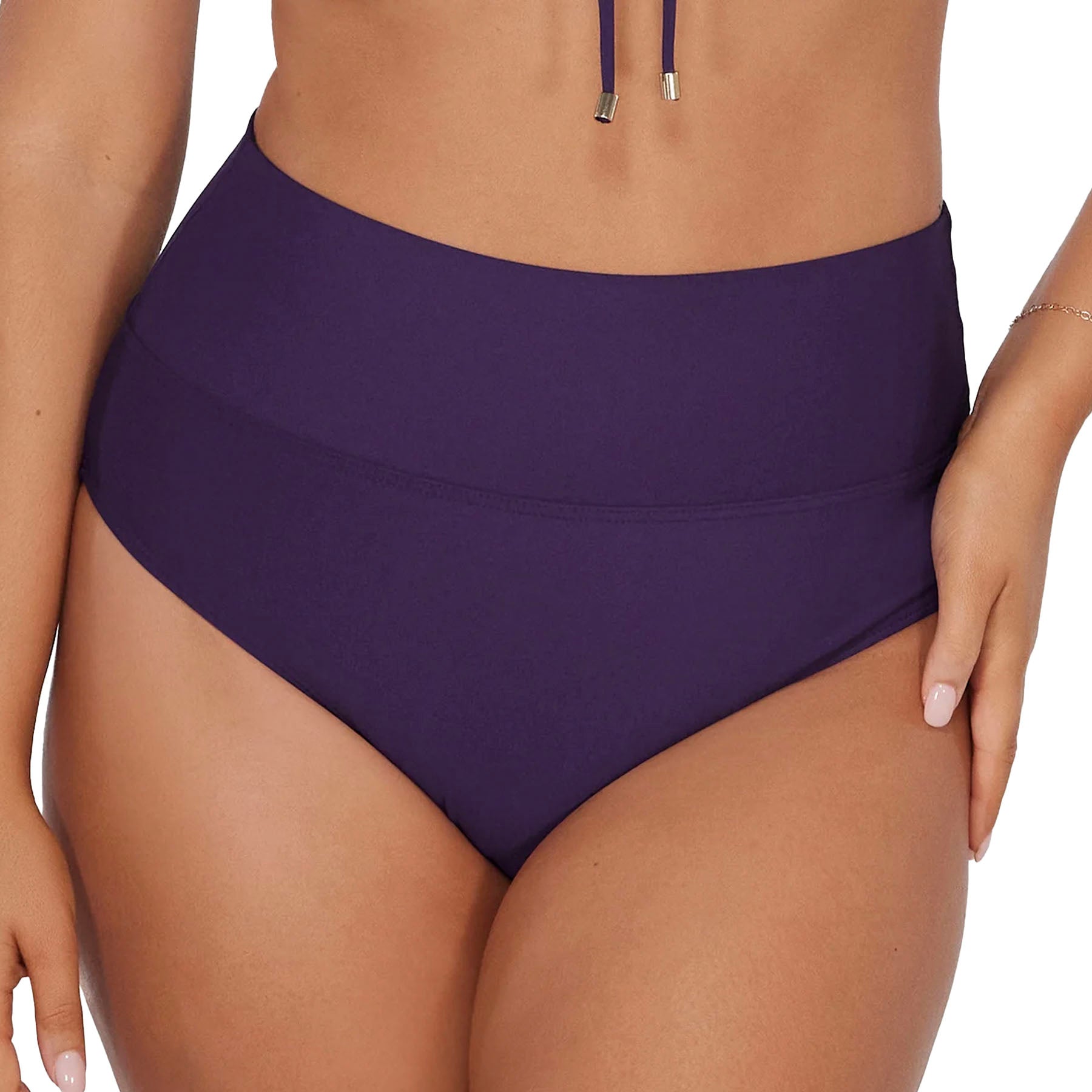 Sunsets Hannah High Waist Bikini Bottom 33B Paradise Plum Front