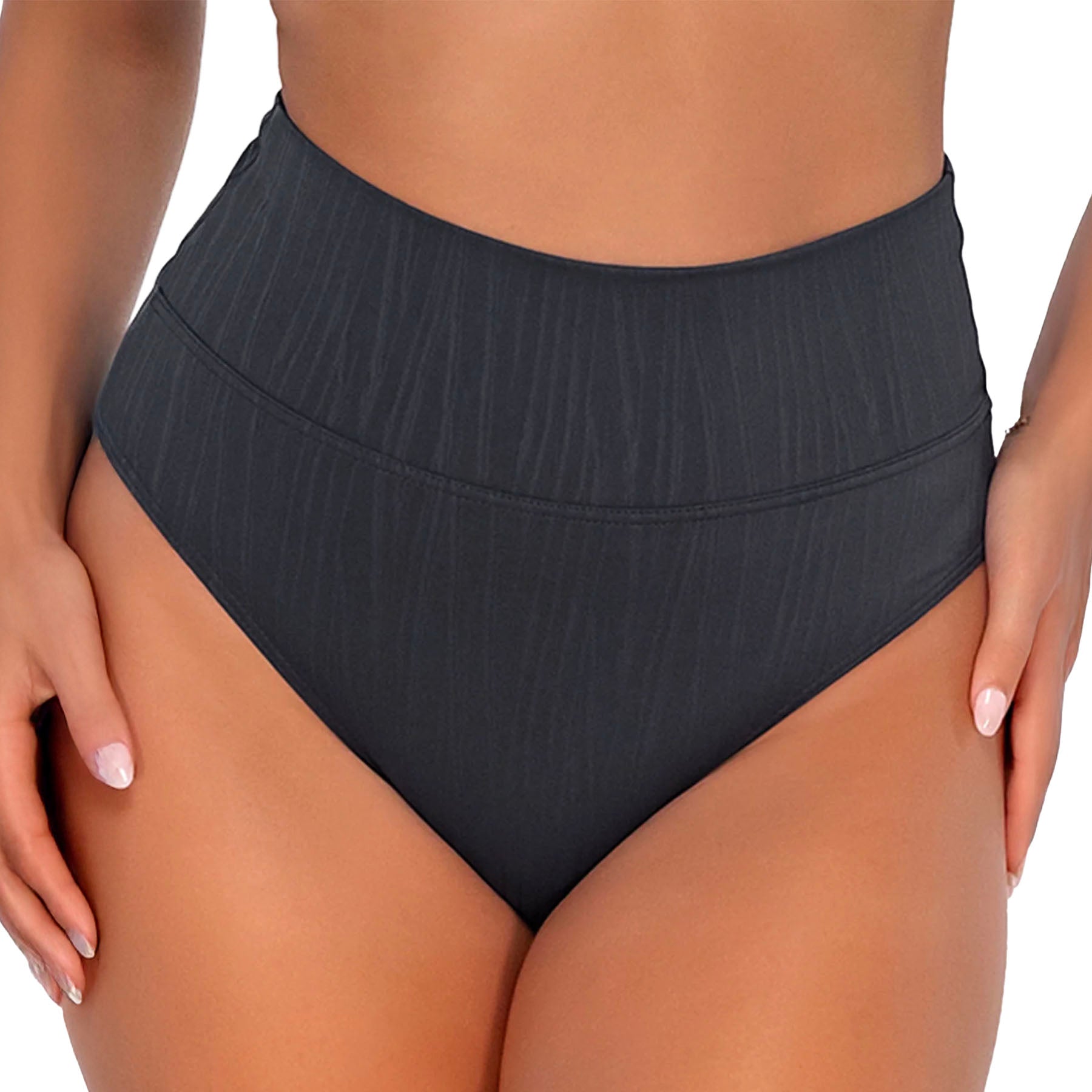 Sunsets Hannah High Waist 33B Slate Seagrass Texture Front