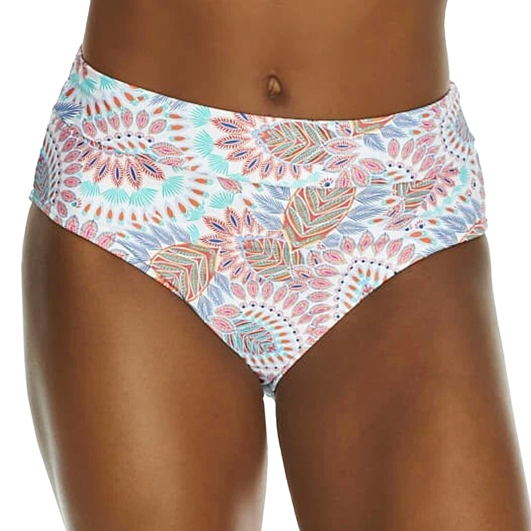 Sunsets Hannah High Waist Bikini Bottom 33B Vivid Plumes Folded View