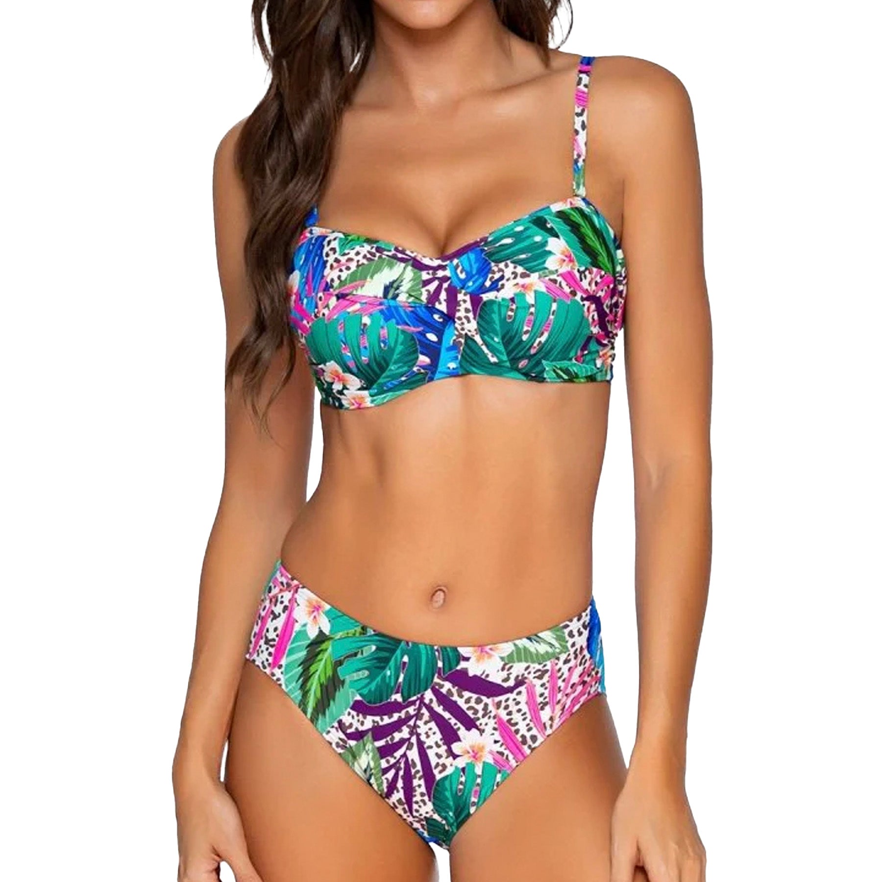 Sunsets Iconic Twist Bandeau Bikini Top 55 Island Safari Set