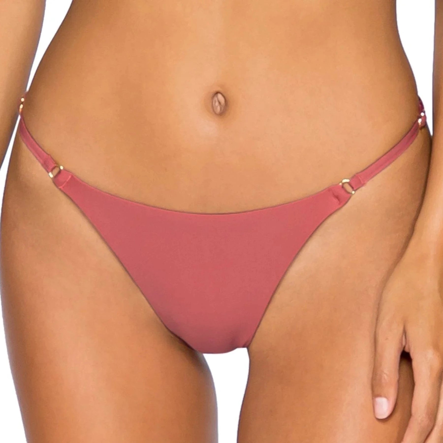 Sunsets Sol Slider Bikini Bottom L14 Tea Rose Front