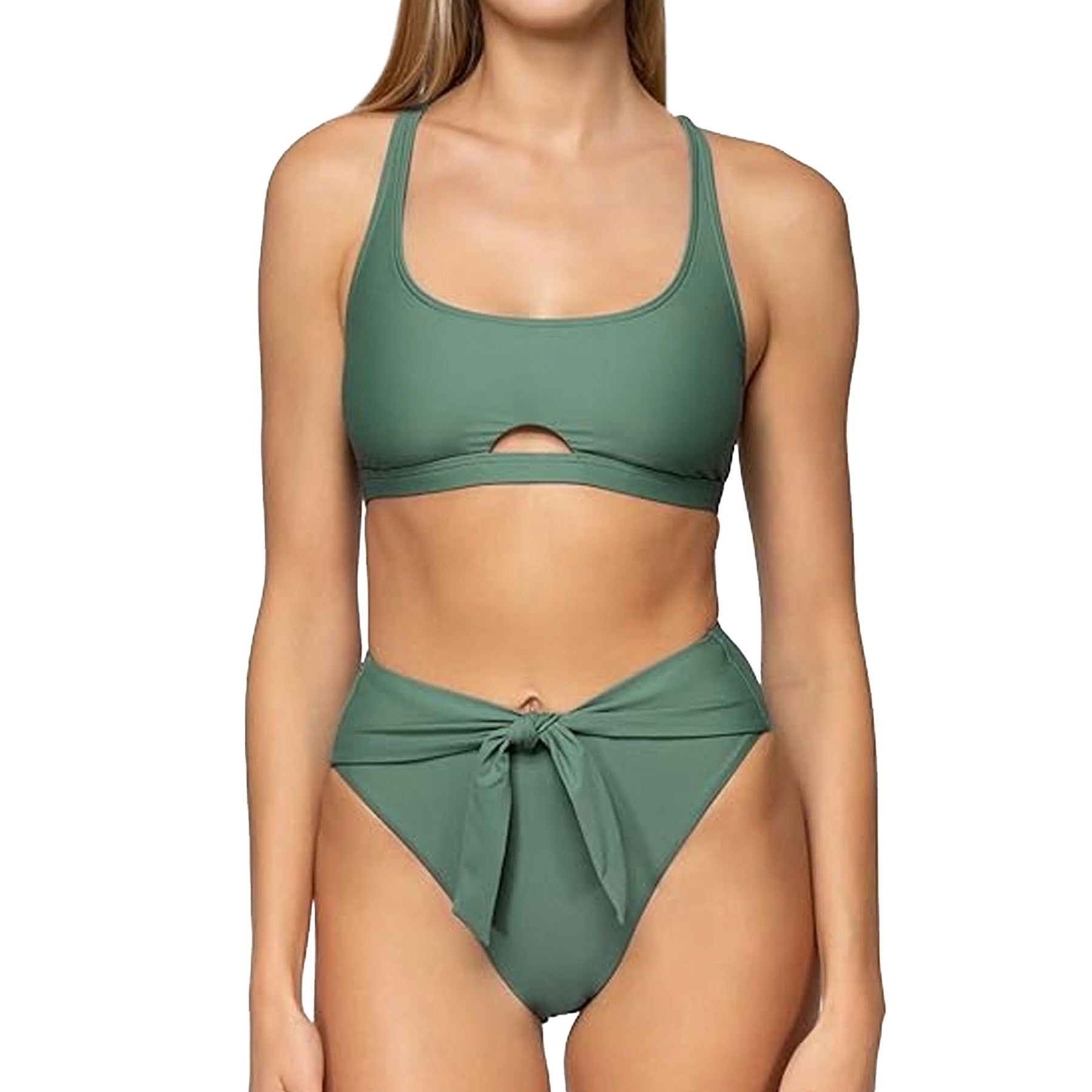 Sunsets Tessa Tie High Rise Bikini Bottom 29B Moss Set