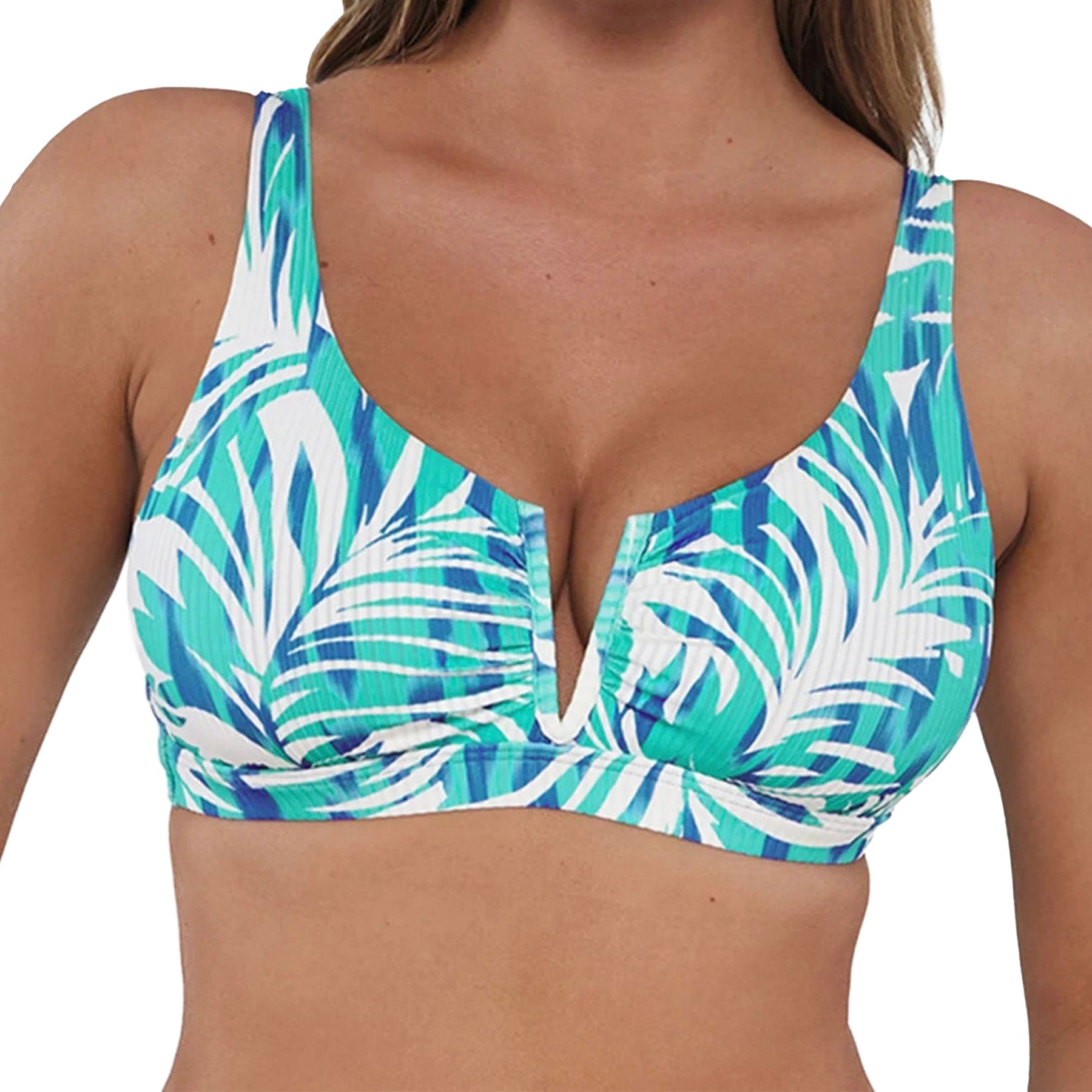Sunsets Vienna V-Wire Bikini Top 530 Sea Breeze Sandbar Rib Front