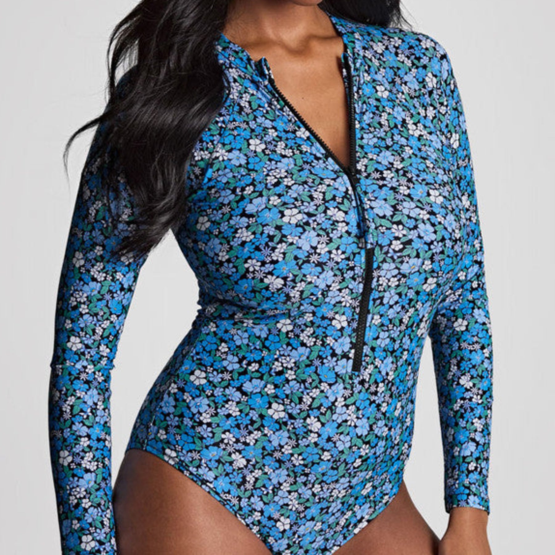 Grace Long Sleeve No Wire Swimsuit SW1725A - Posy Print