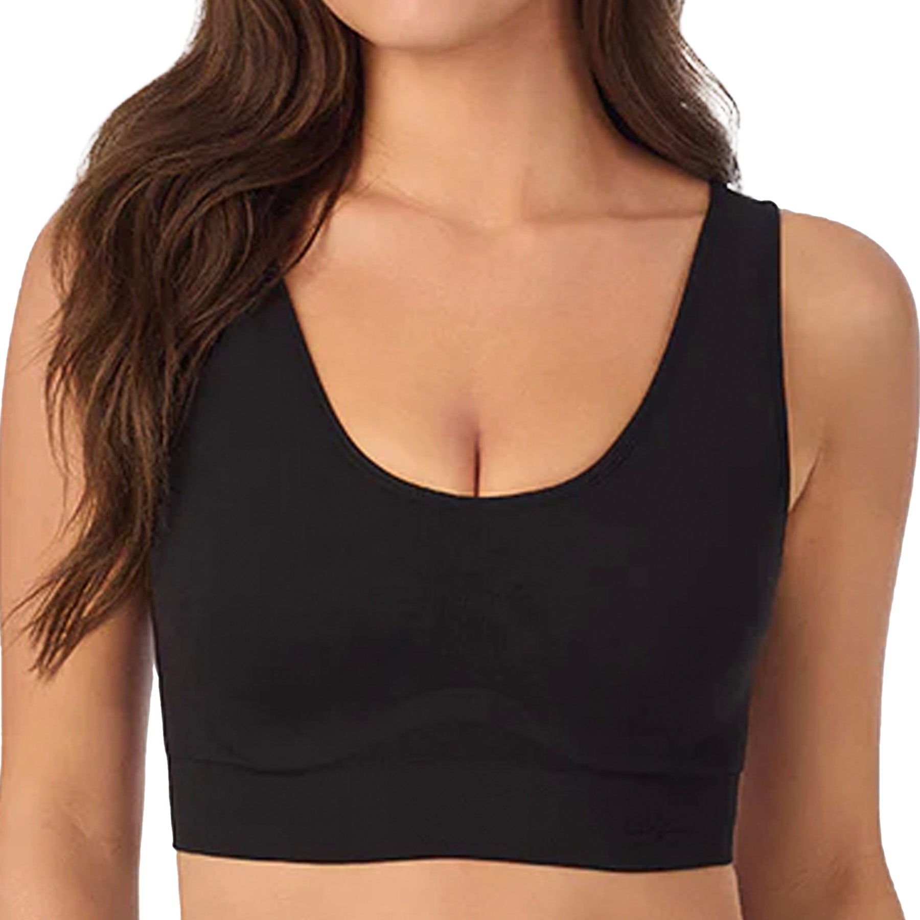 Le Mystere Seamless Comfort Wireless Back Smoother Bra 5317 Black Front