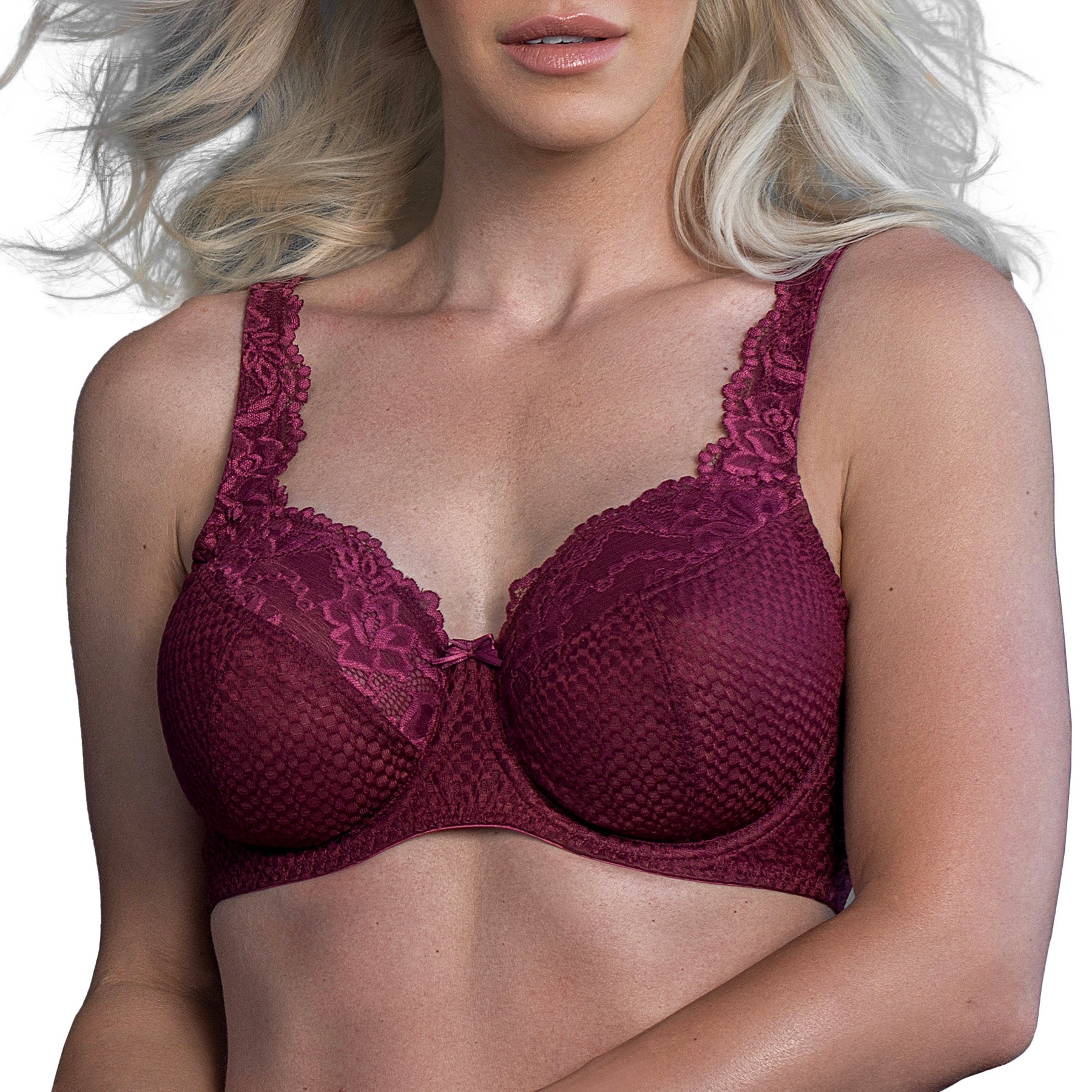 Fit Fully Yours Serena Lace Underwire Bra B2761 Burgundy