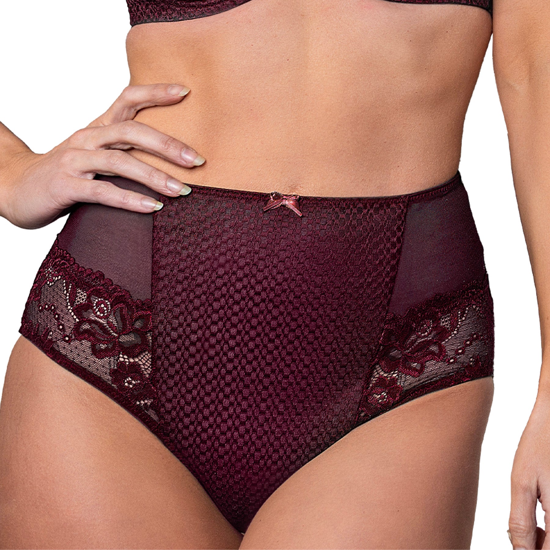 Fit Fully Yours Serena Lace Brief U2763 Burgundy