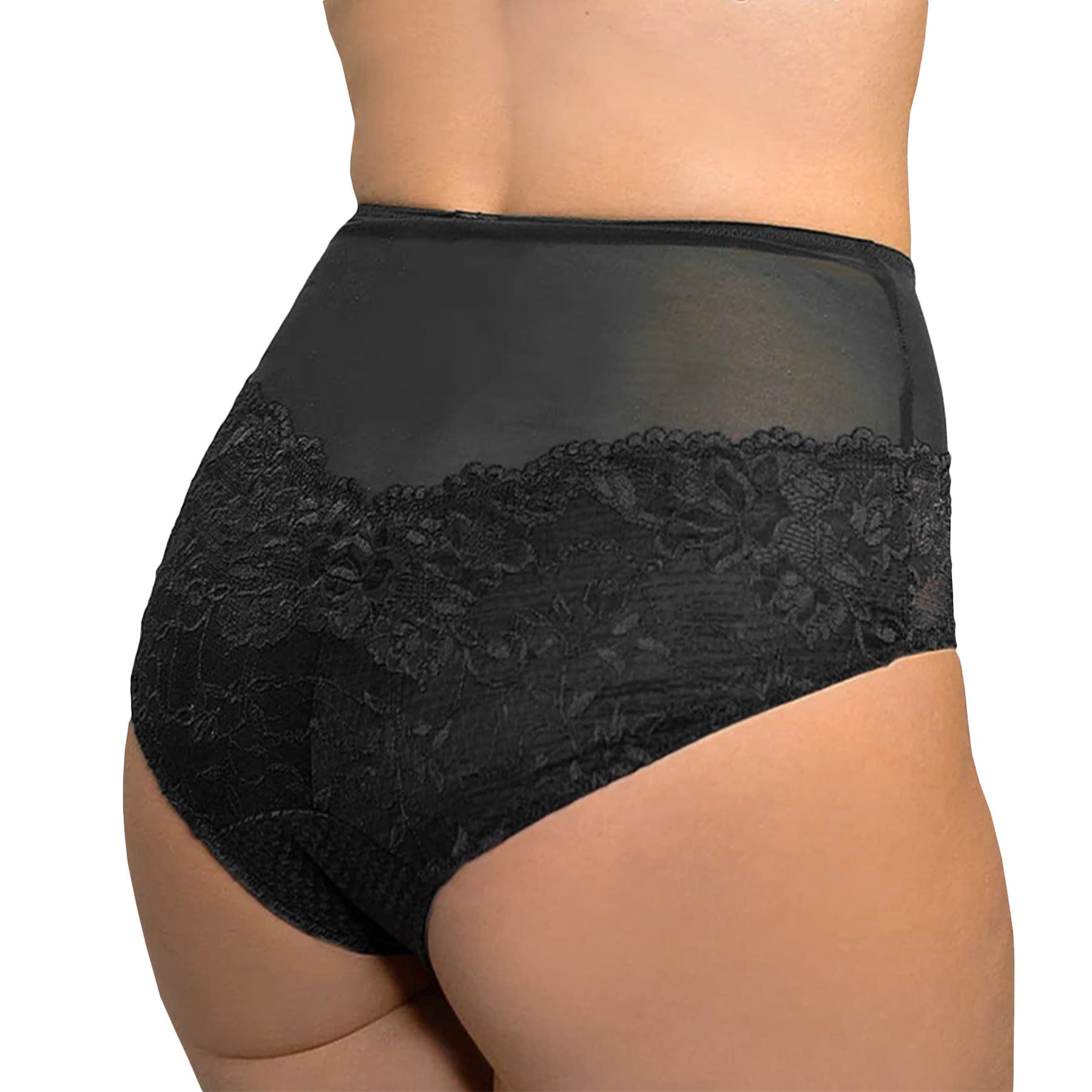 Fit Fully Yours Serena Lace Brief U2763 Black Leopard Rear View