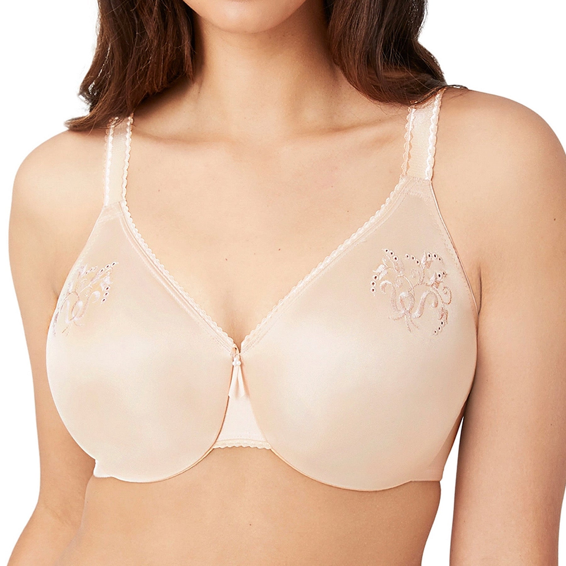 Wacoal Slimline Seamless Underwire Minimizer Bra 85154 Sand Front