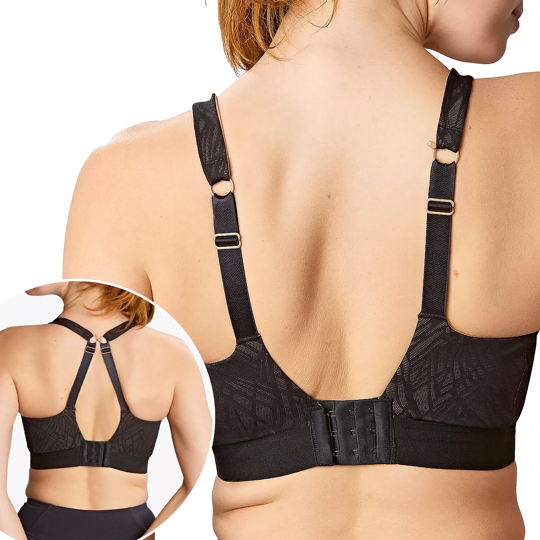 Panache Ultra Performance Non Padded Wired Sports Bra 5022 Black/Latte Back