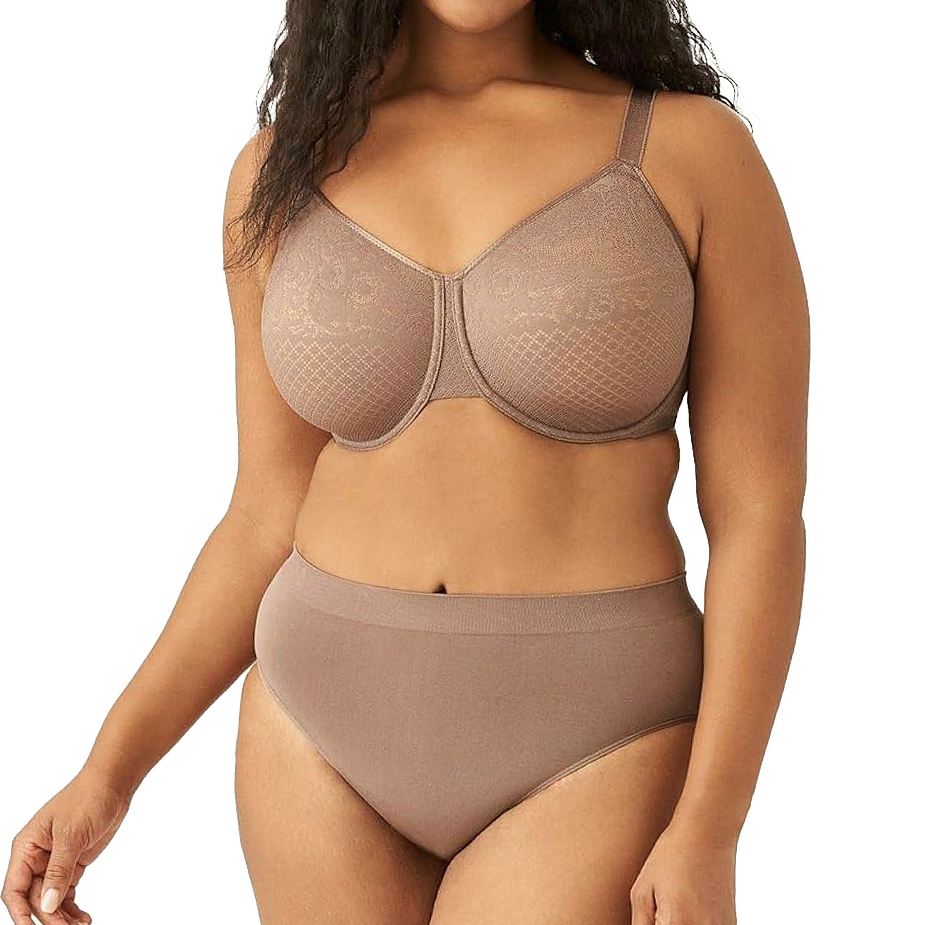 Wacoal Visual Effects Underwire Minimizer Bra 857210 Deep Taupe Set