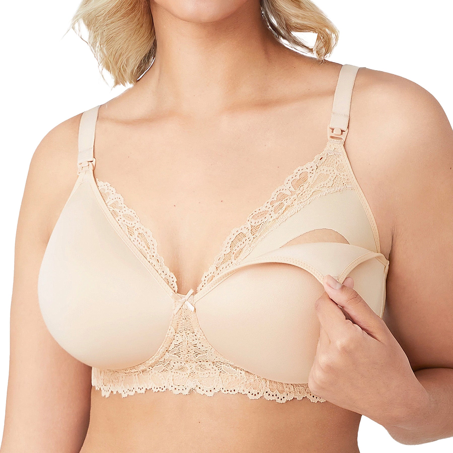 Wacoal Wire Free Nursing Bra 859321 Sand Front