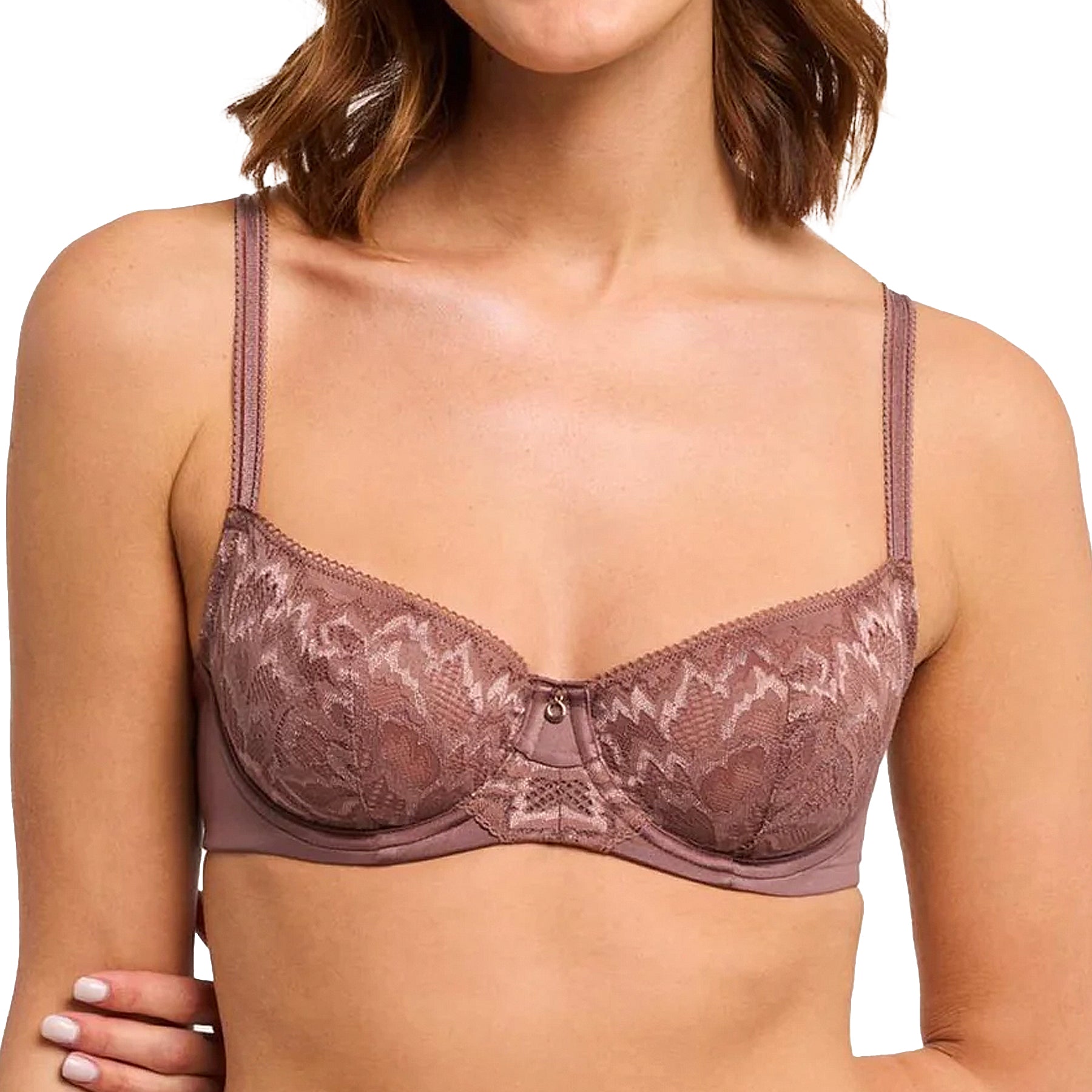 Montelle Flirt Demi Lace Bra 9705 Woodrose Front